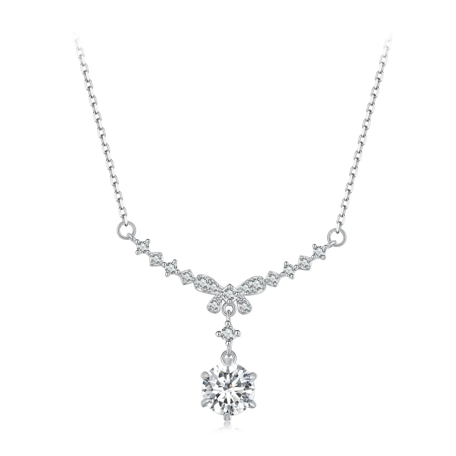 Pandora Style Moissanite Necklace(One Certificate) - MSN020