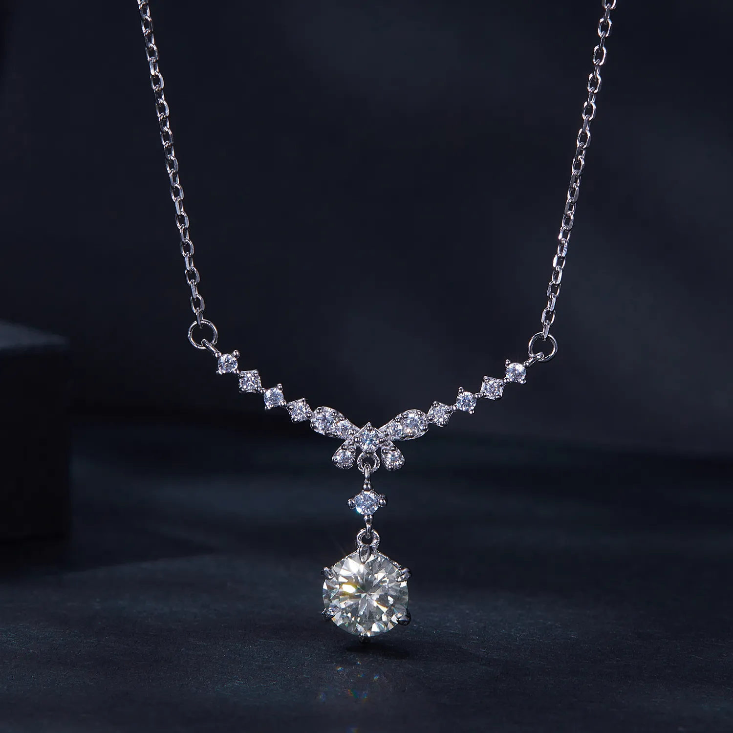 Pandora Style Moissanite Necklace(One Certificate) - MSN020