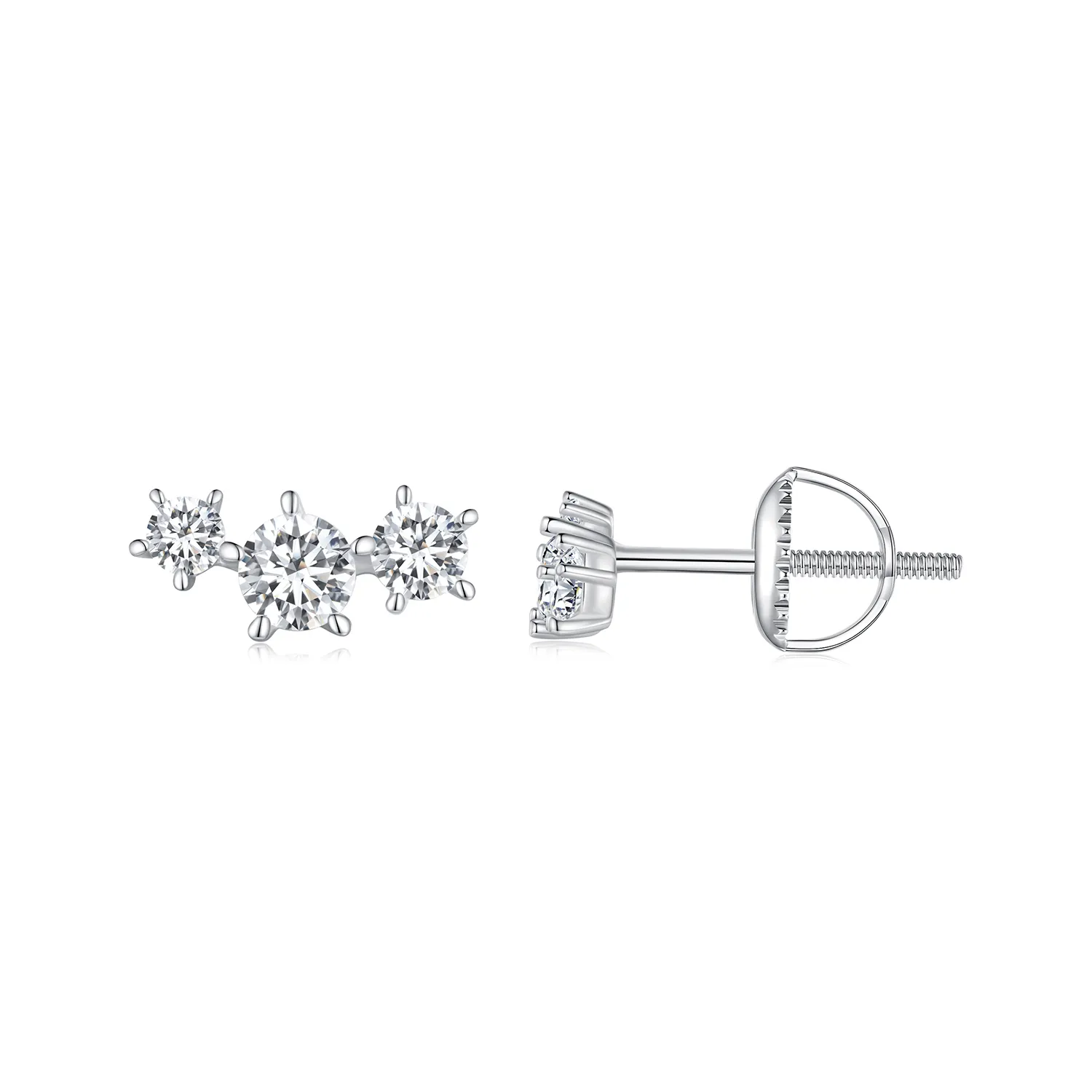 pandora style moissanite studs earringsone certificate mse034