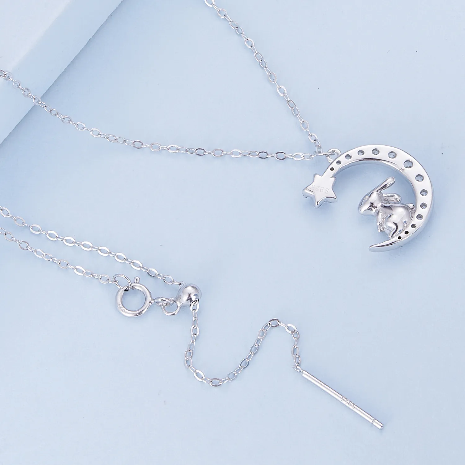 Pandora Style Moon Rabbit Necklace - BSN302