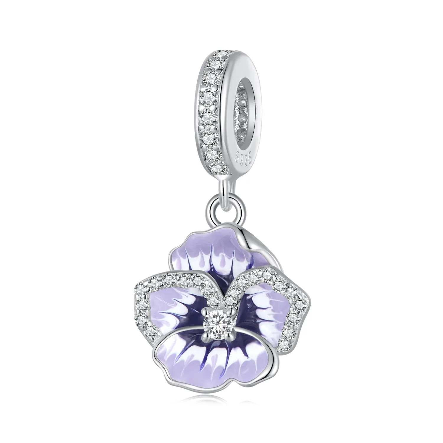 pandora style pansy dangle scc2583