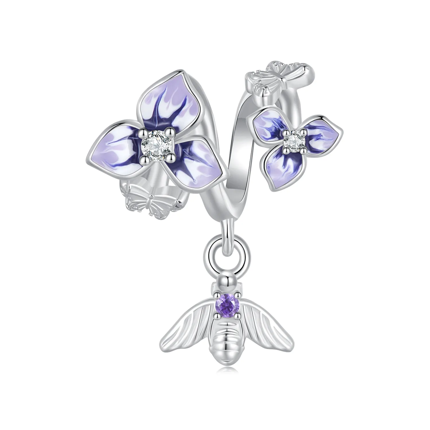 pandora style pansy dangle scc2584