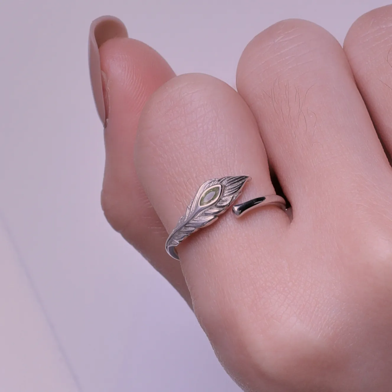 Pandora Style Peacock Feathers Open Ring - BSR424