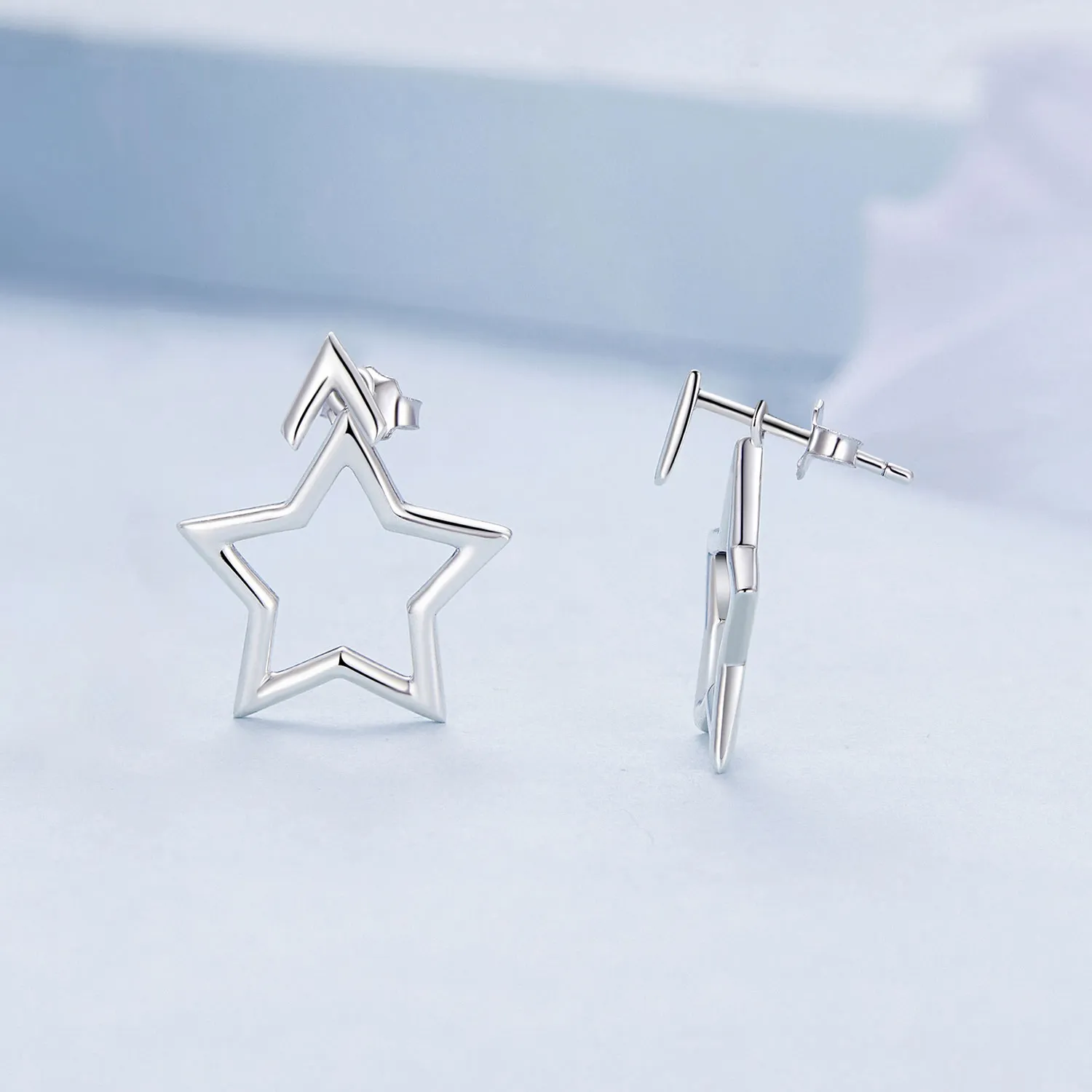 Pandora Style Pentagram Studs Earrings - BSE901