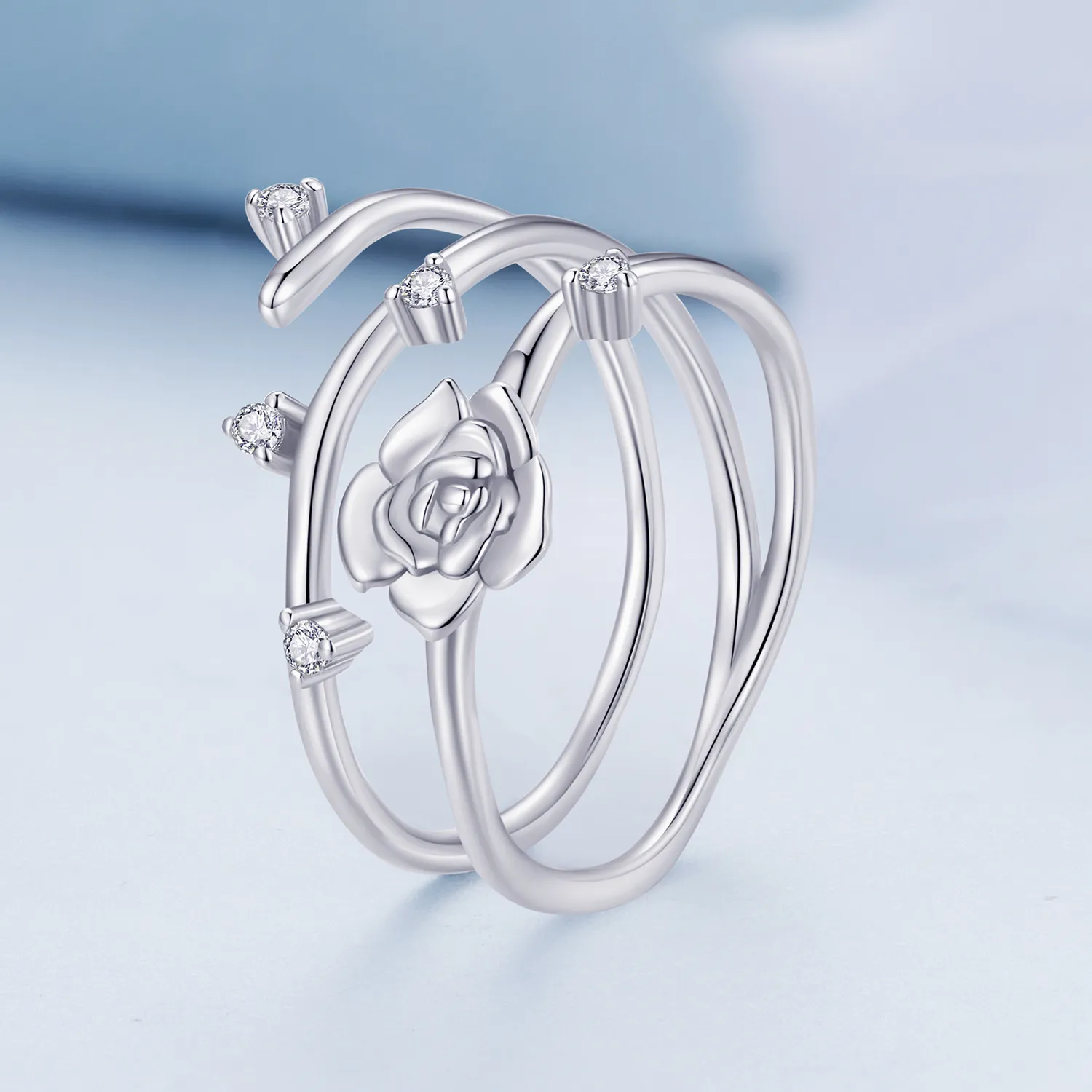 Pandora Style Personalized Versatile Rose Vine Ring - BSR404