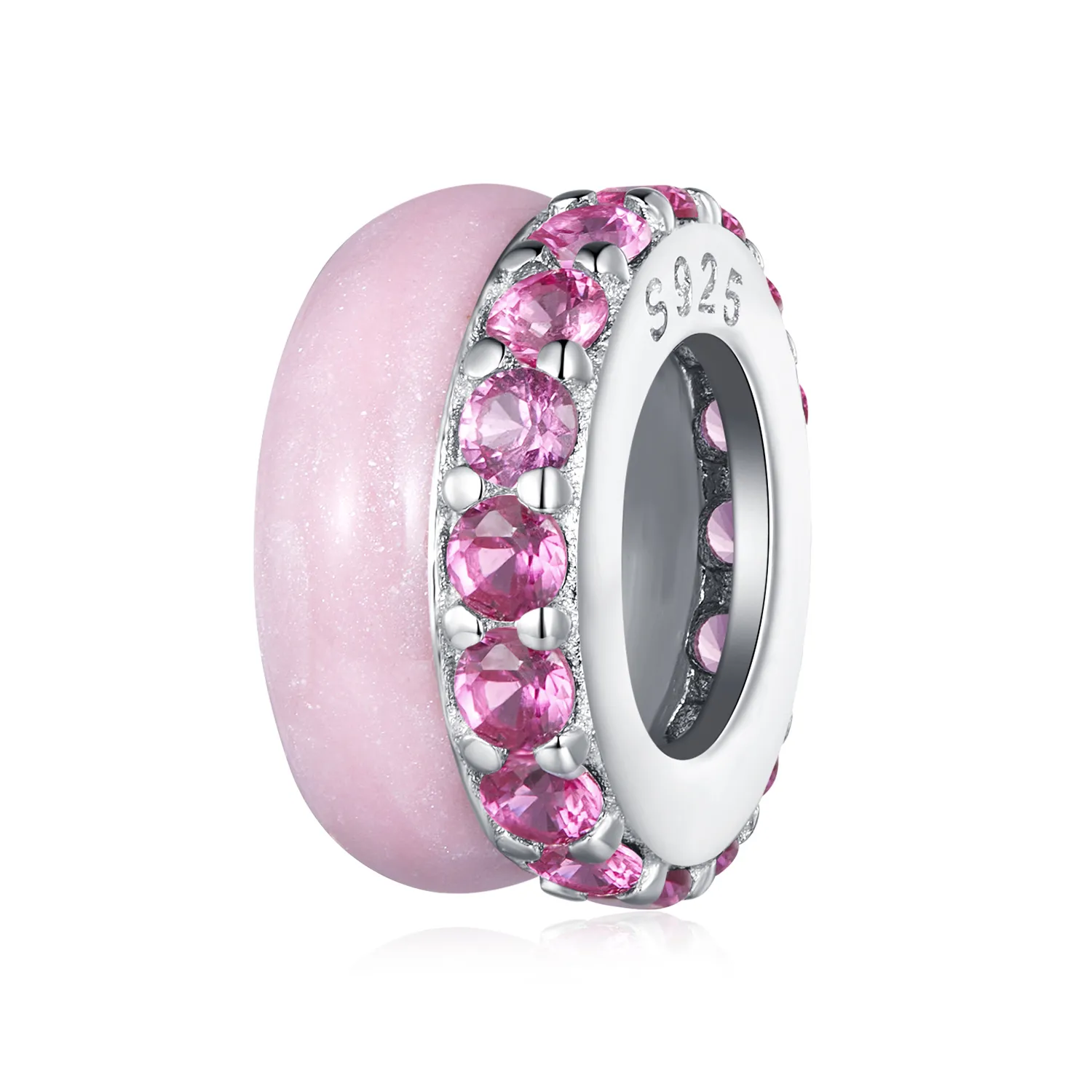 Pandora Style Pink Double Layer Silicone Spacer - BSC883-PK