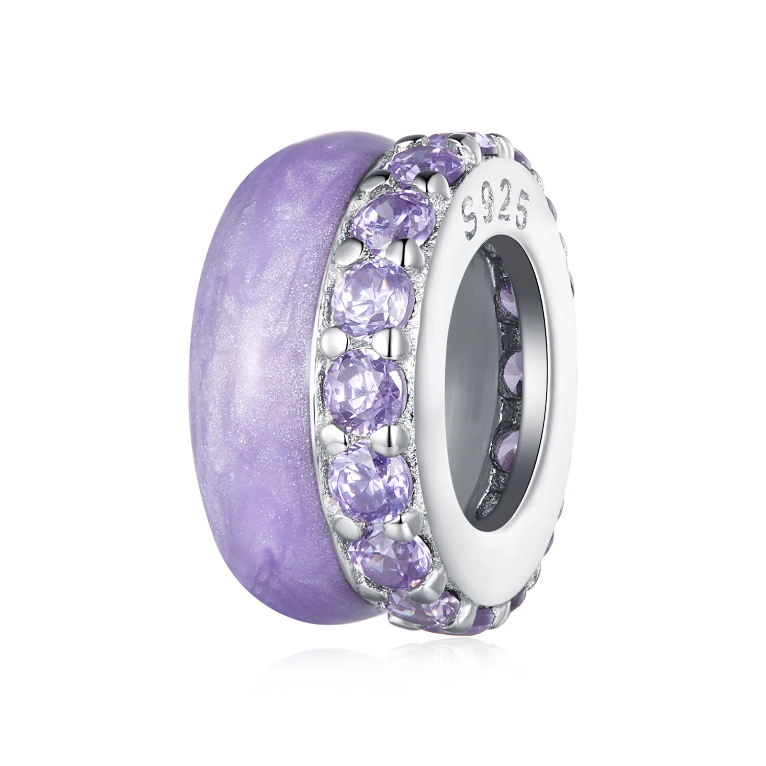 Pandora Style Purple Double Layer Silicone Spacer - BSC883-VT