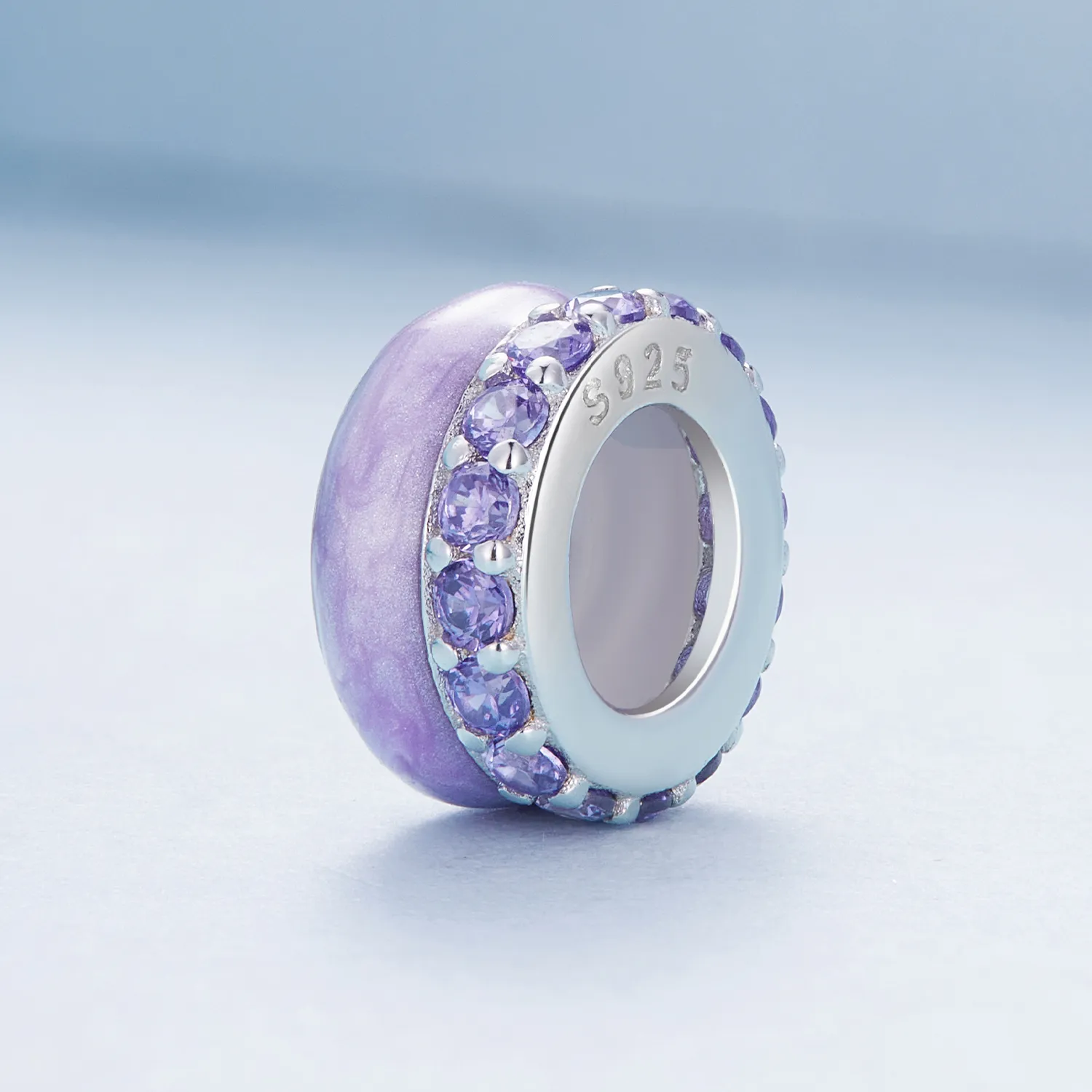 Pandora Style Purple Double Layer Silicone Spacer - BSC883-VT