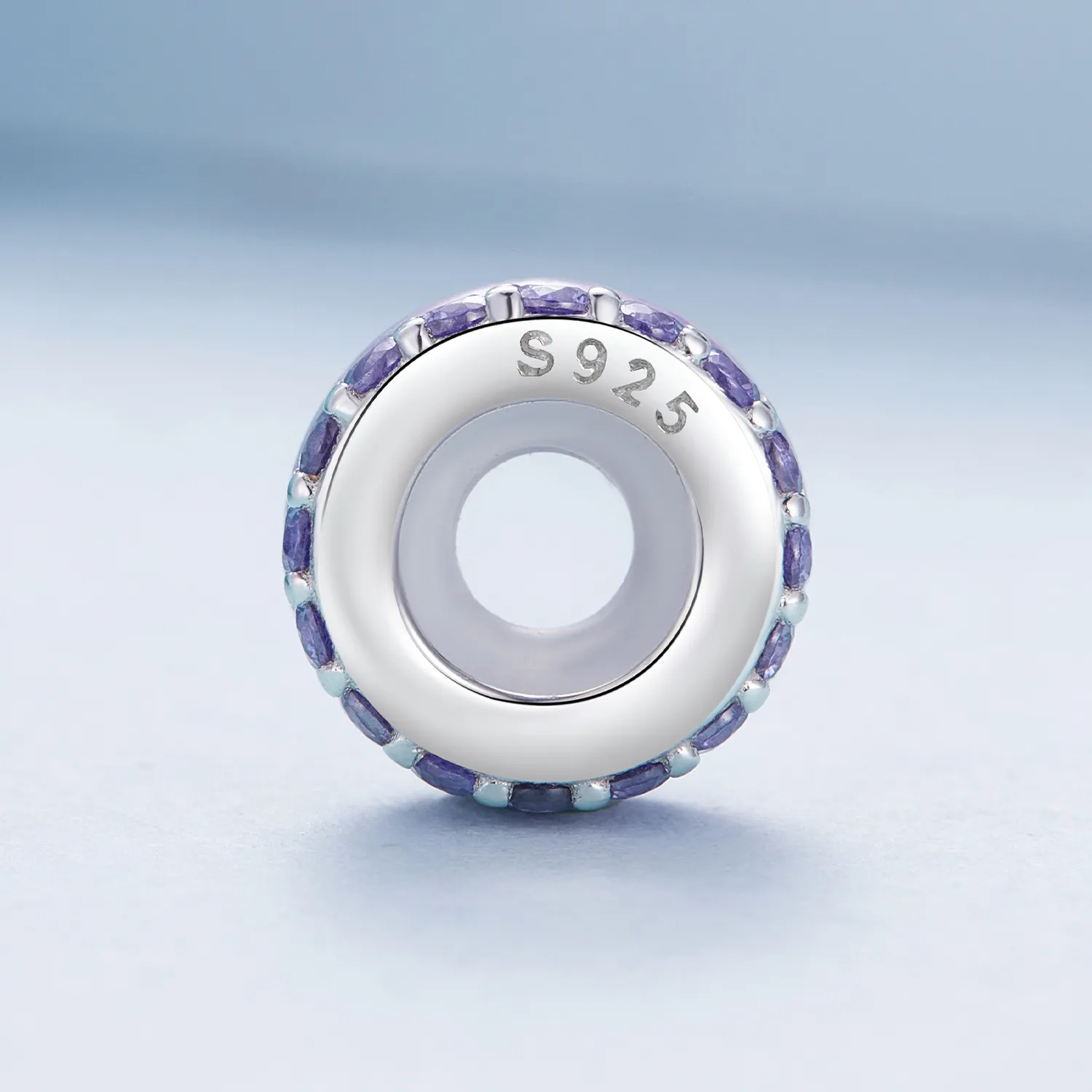 Pandora Style Purple Double Layer Silicone Spacer - BSC883-VT