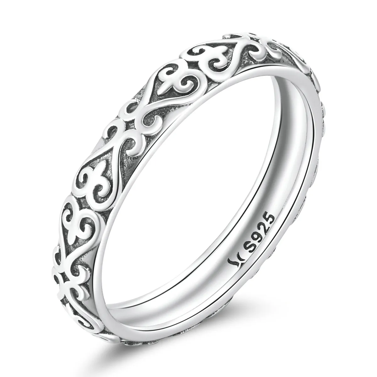 pandora style retro embossed pattern ring scr776