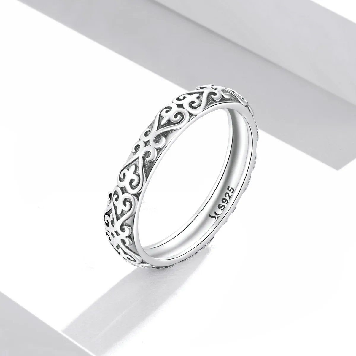 Pandora Style Retro Embossed Pattern Ring - SCR776