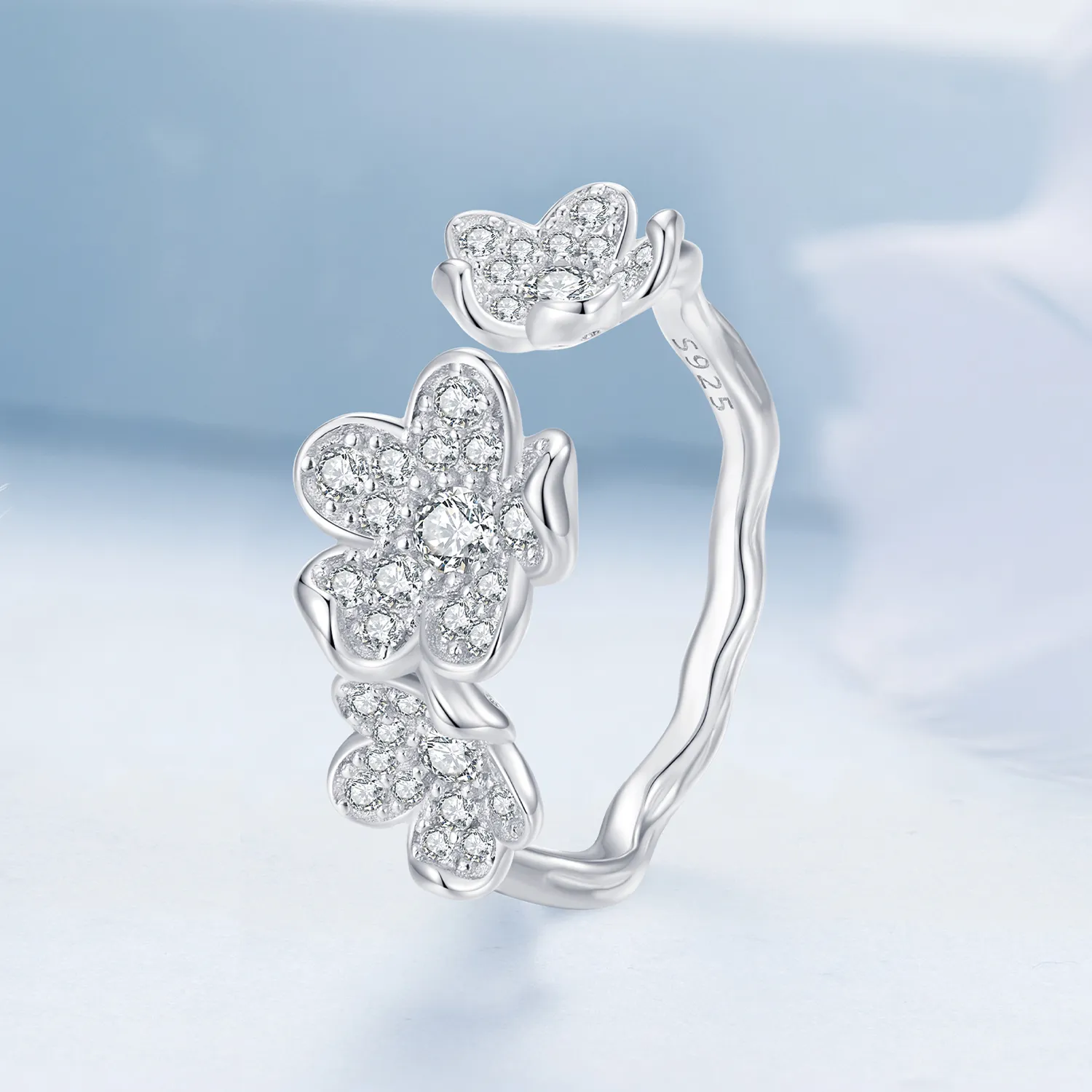 Pandora Style Ring Full of Flowers - BSR447