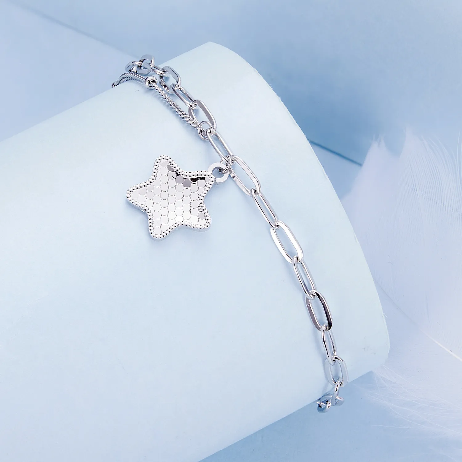 Pandora Style Shining Star Chain Bracelet - BSB137