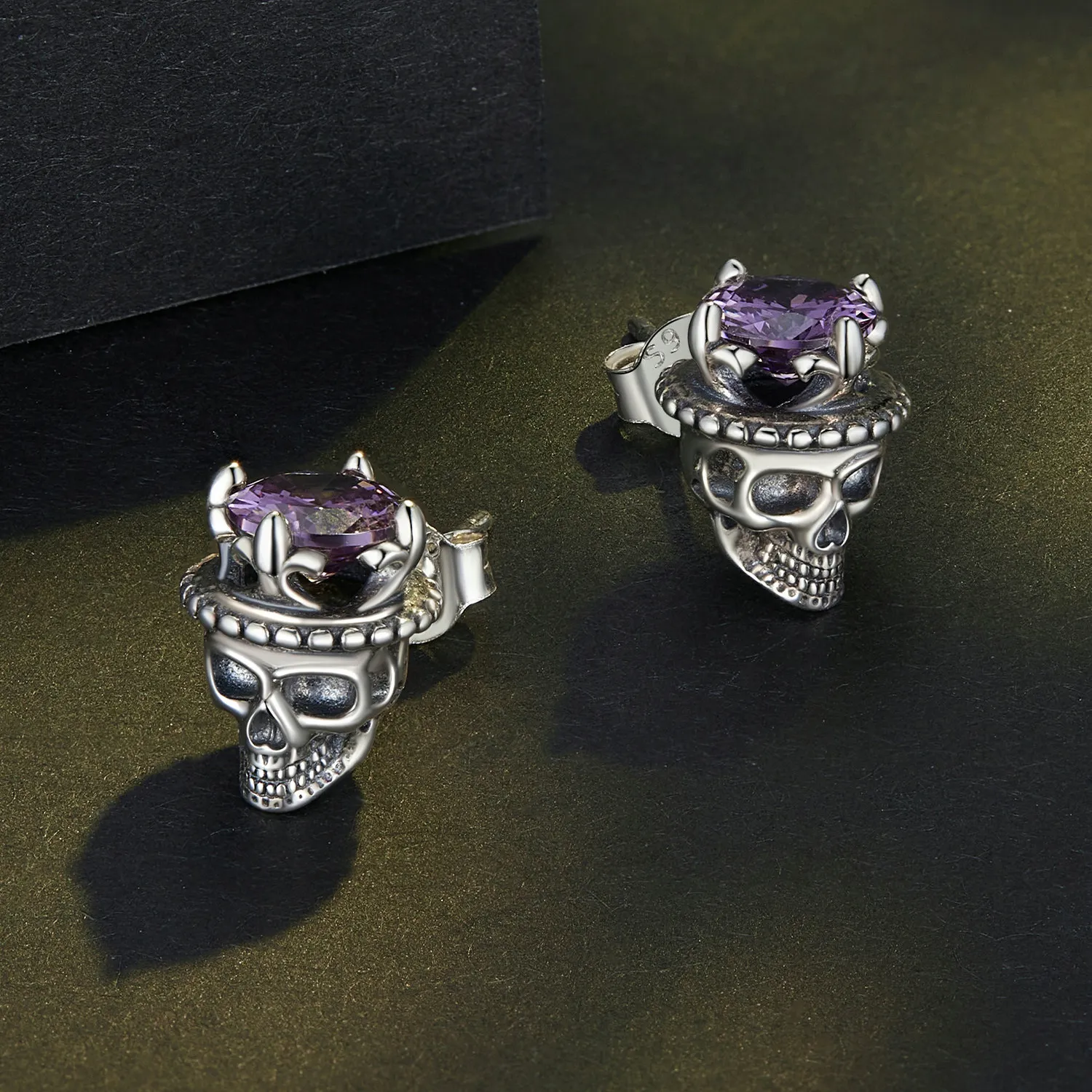 Pandora Style Skeleton King Studs Earrings - BSE892