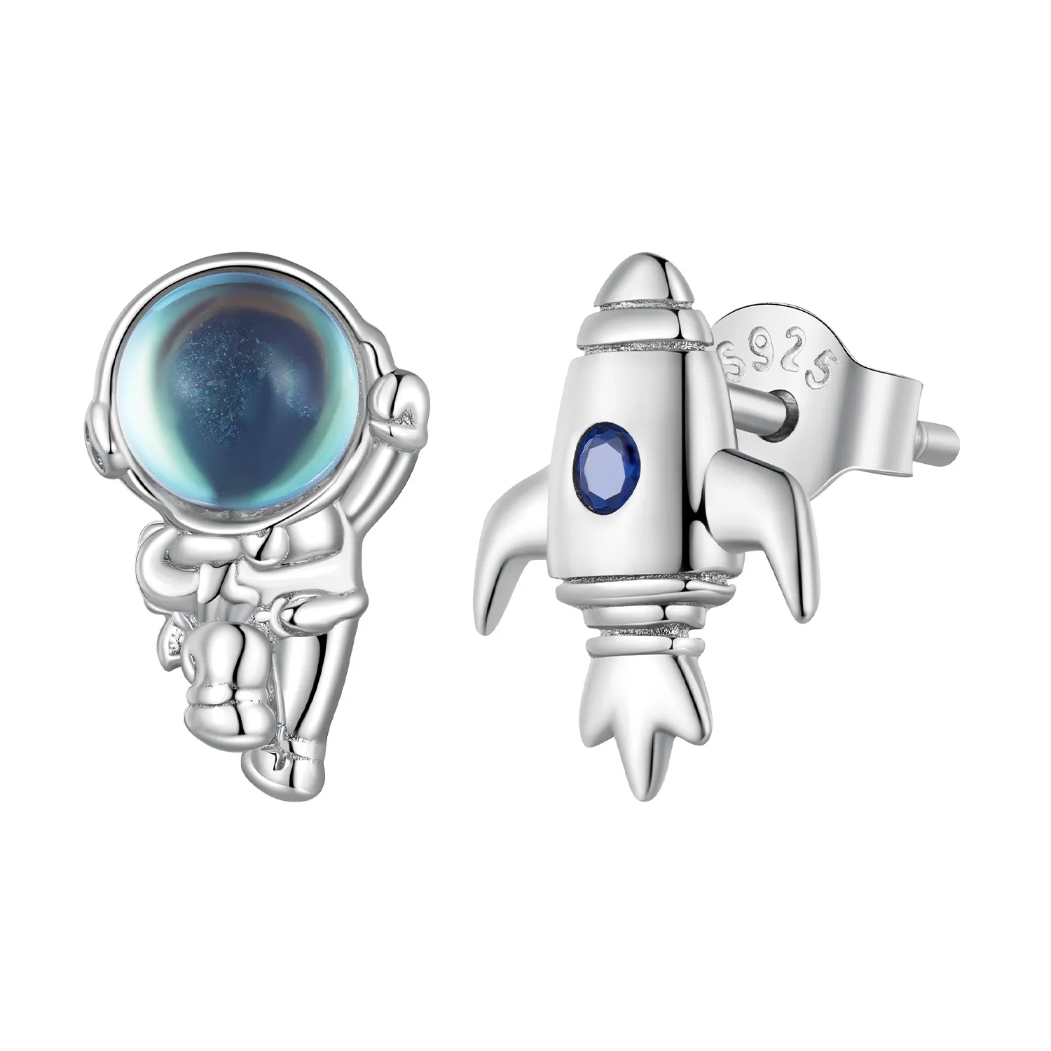 pandora style spaceship asymmetric earrings sce1578