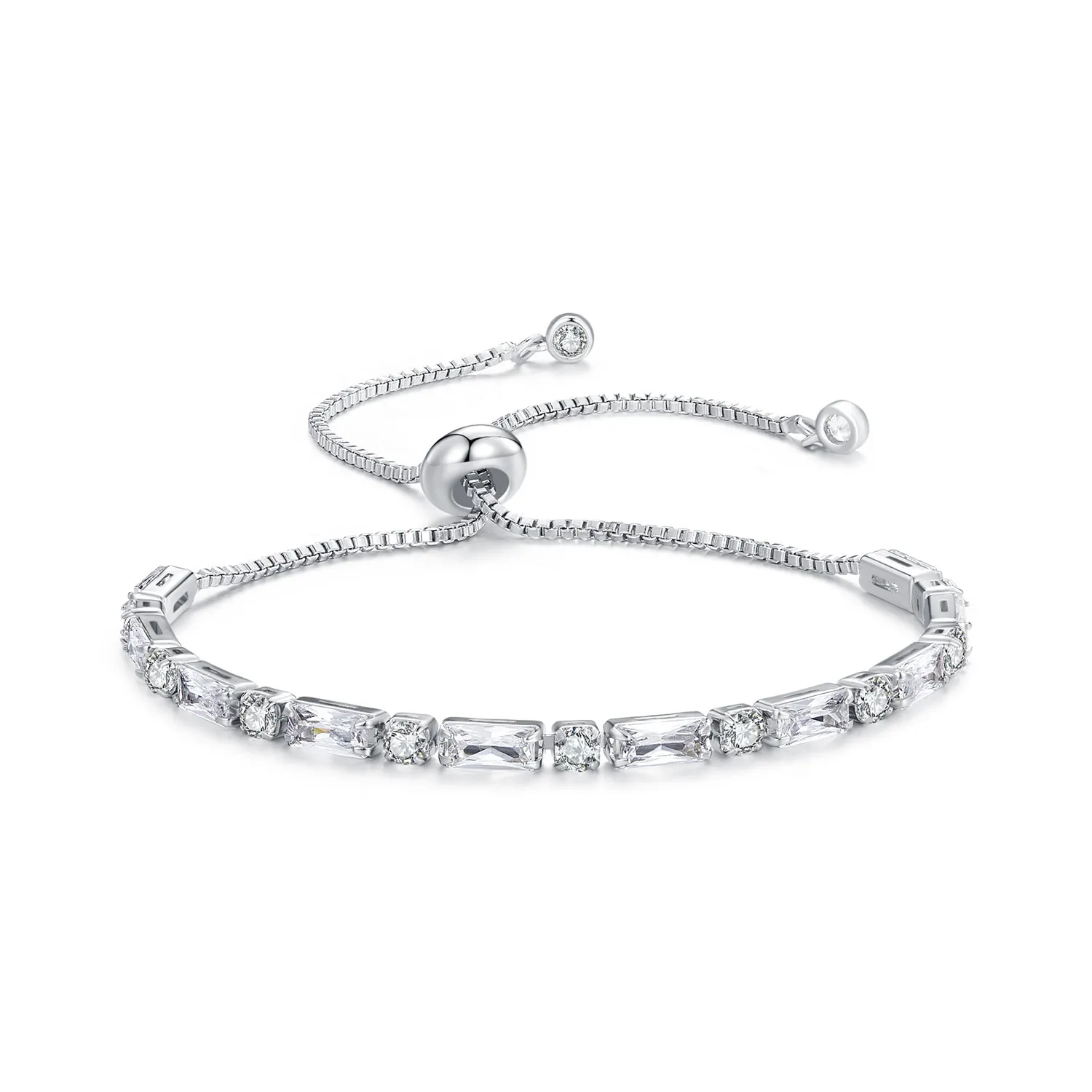 pandora style sparkling zircon sliding bracelet yib062