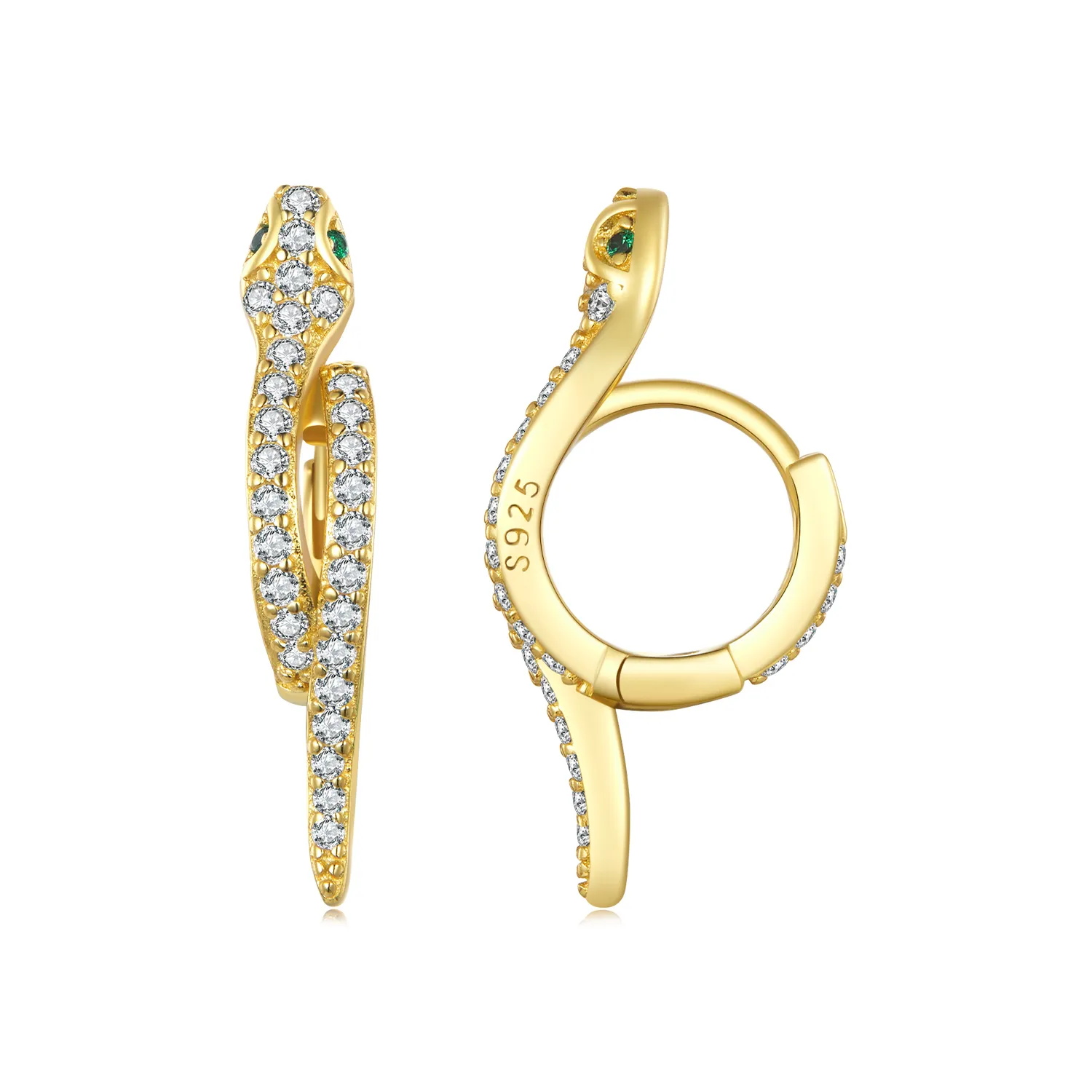 Pandora Style Spirit Snake Hoop Earrings - BSE669-B