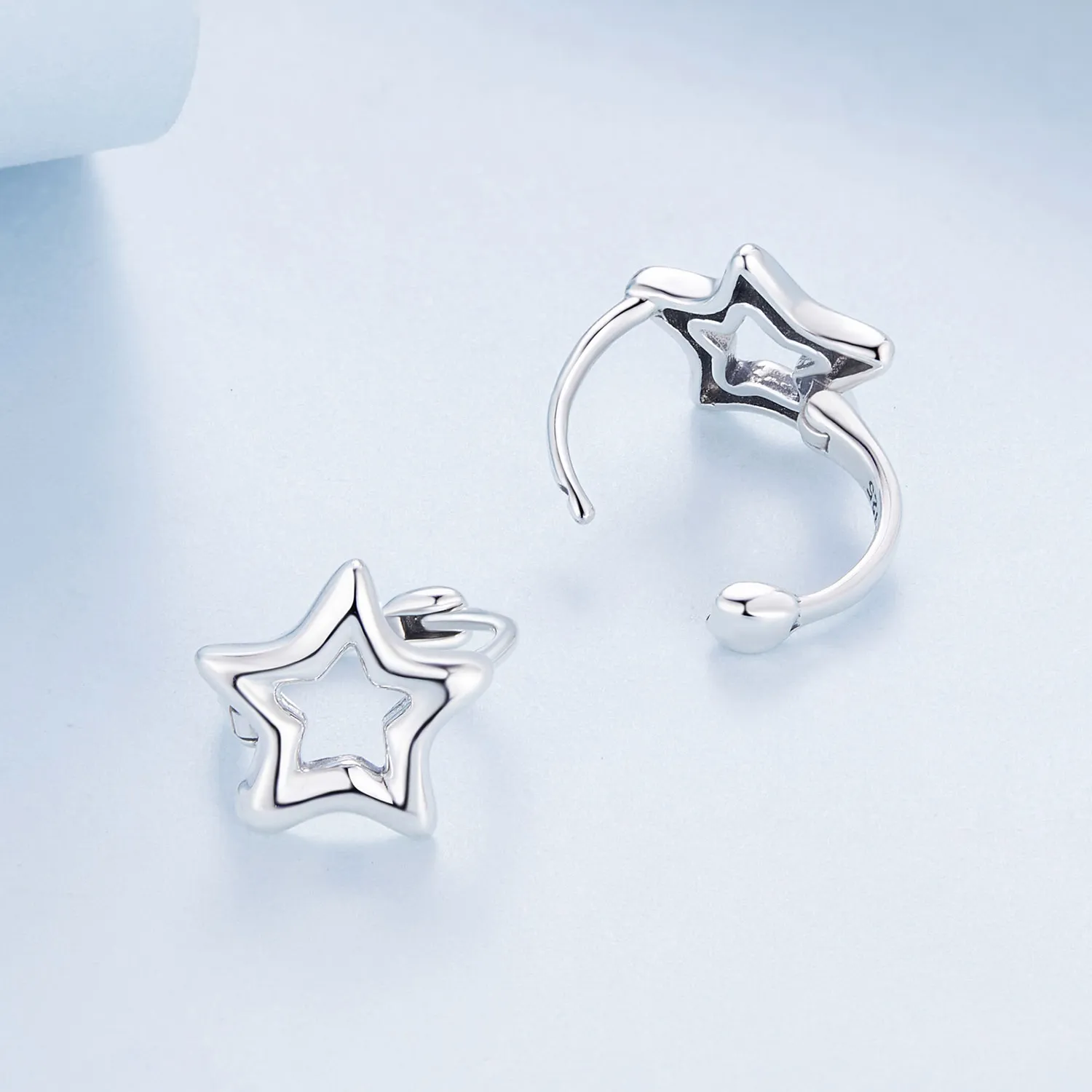 Pandora Style Star Hoop Earrings - BSE896