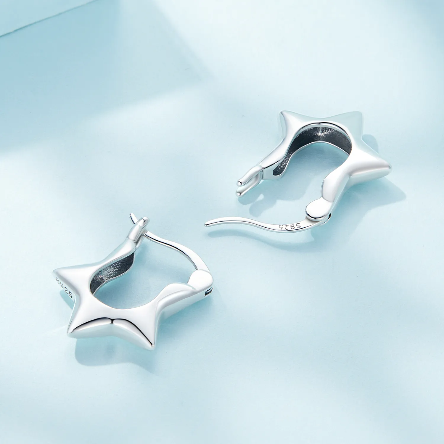 Pandora Style Star Hoop Earrings - SCE1615