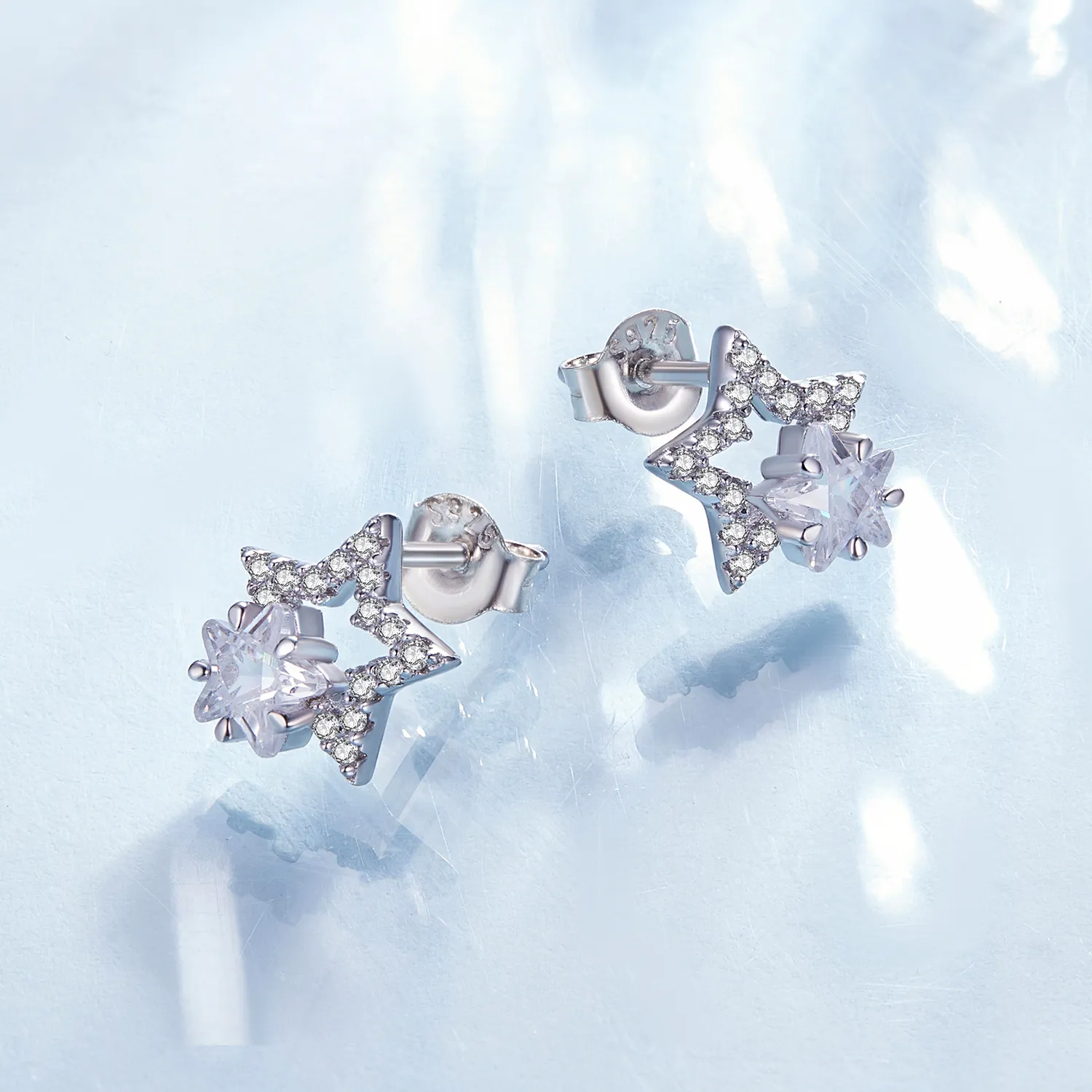 Pandora Style Star Studs Earrings - BSE878