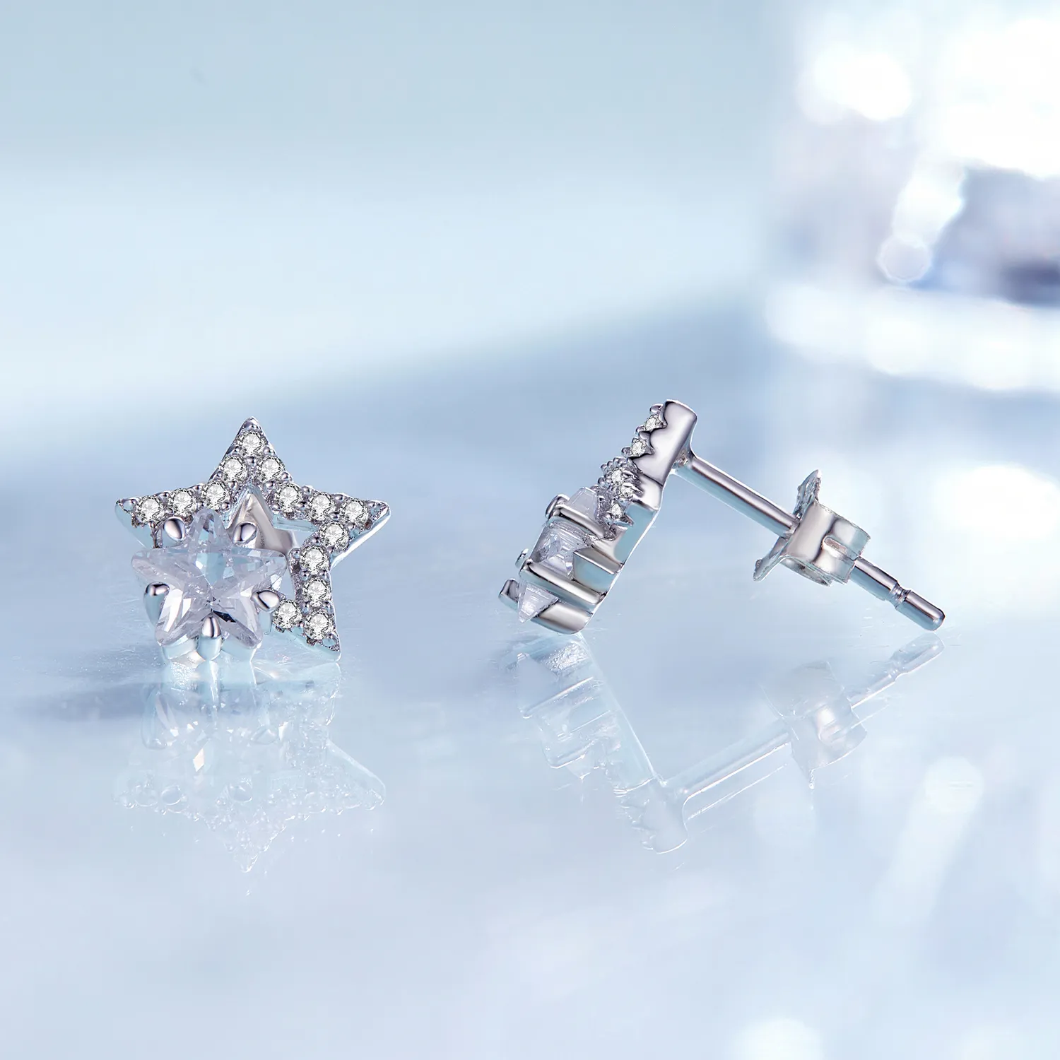 Pandora Style Star Studs Earrings - BSE878