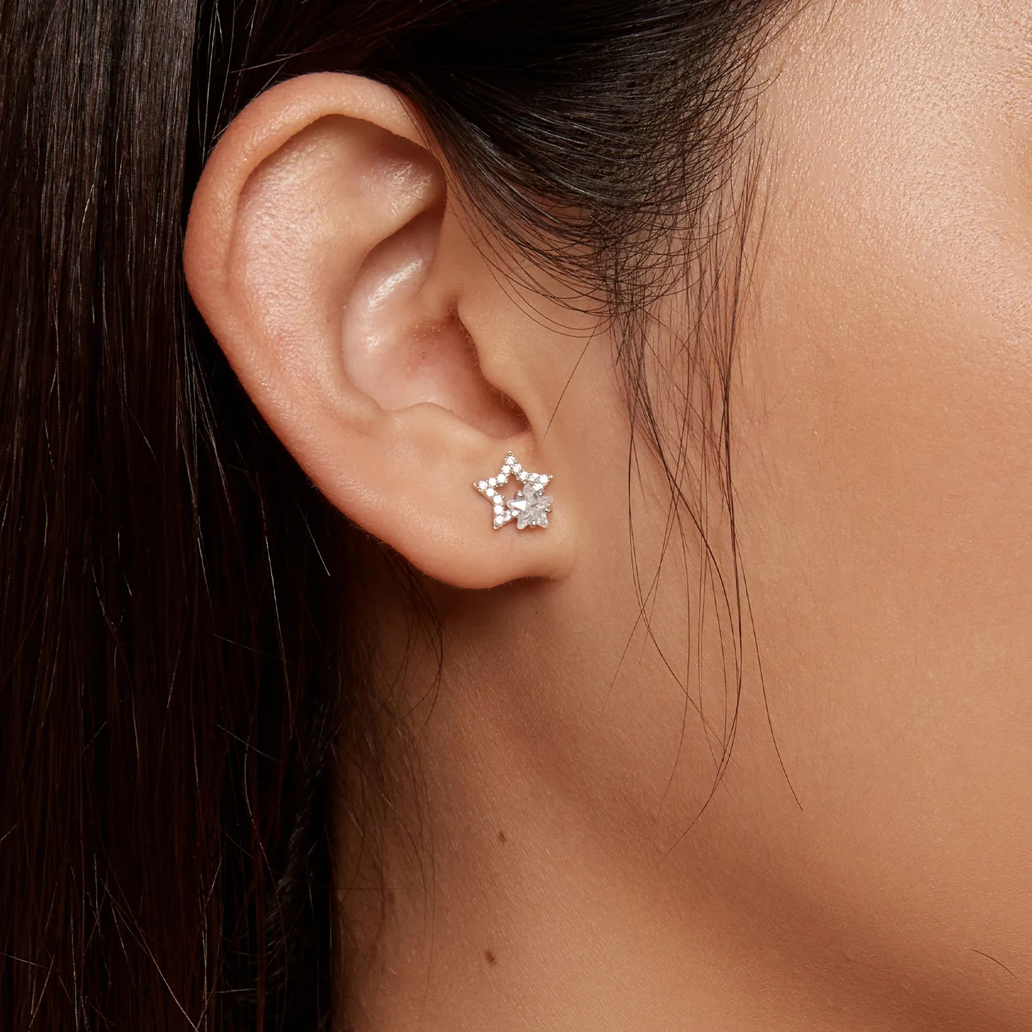 Pandora Style Star Studs Earrings - BSE878