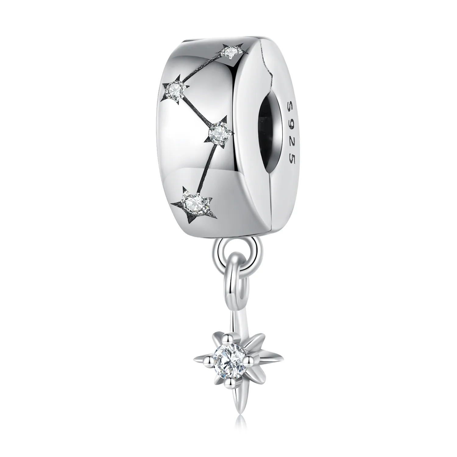 pandora style starburst circle clip bsc808