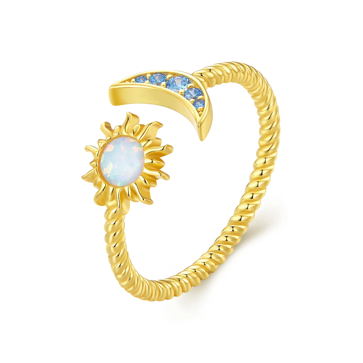 Pandora Style Sun, Moon and Stars Open Ring - SCR796-B