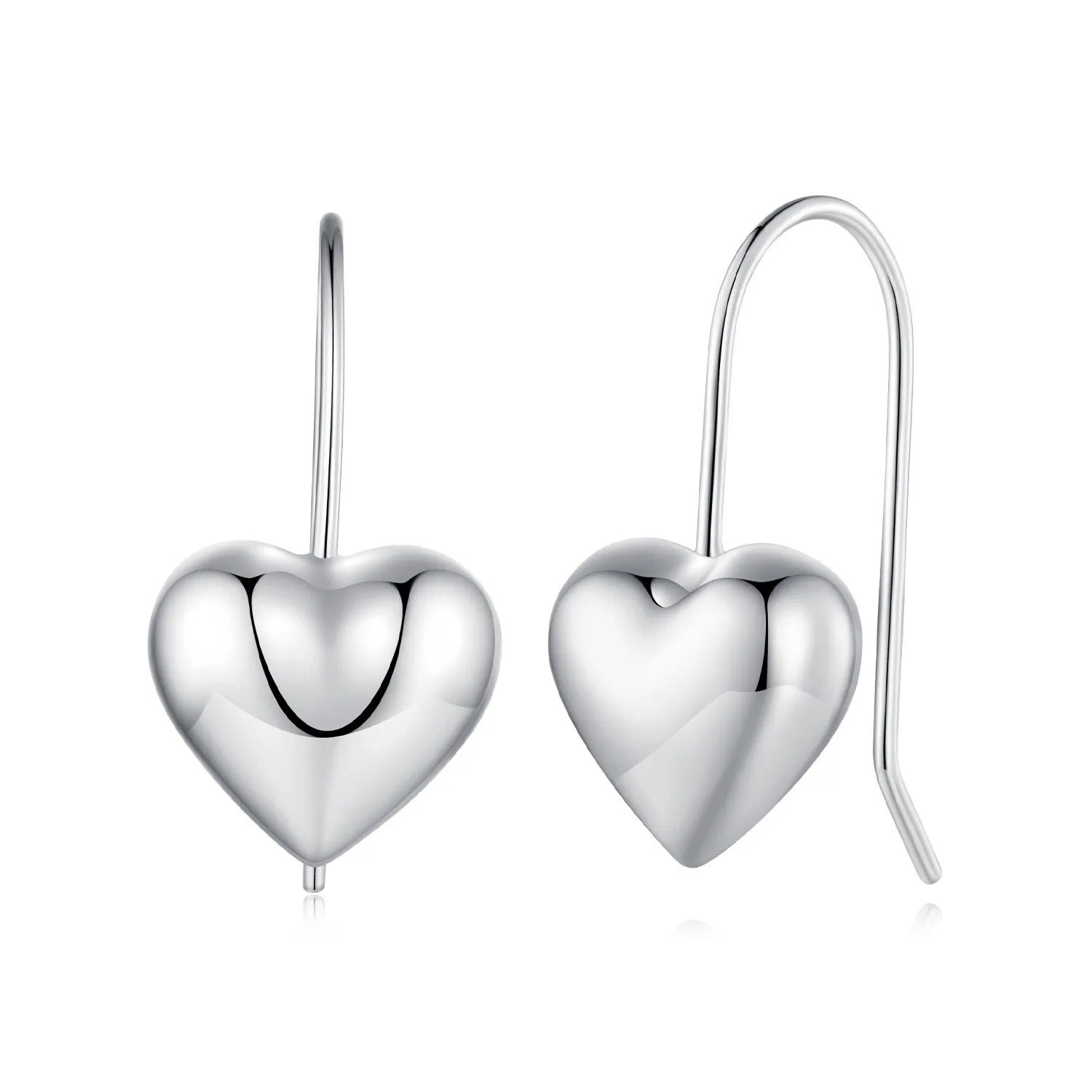 pandora style threedimensional heartshaped stud earrings bse854