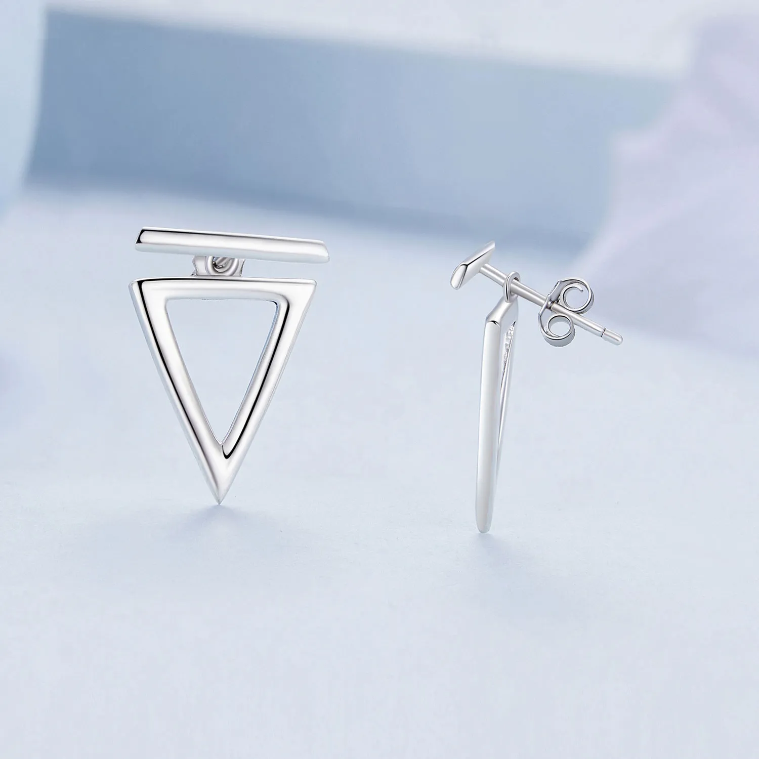 Pandora Style Triangle Studs Earrings - BSE900