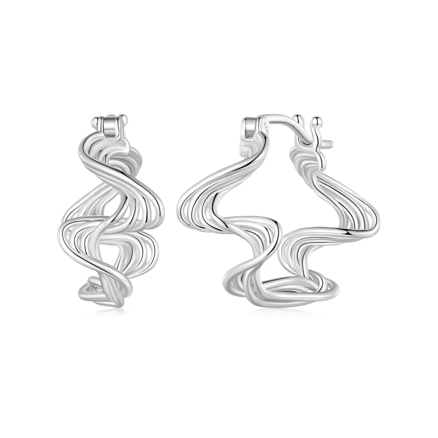 pandora style wave hoop earrings bse907