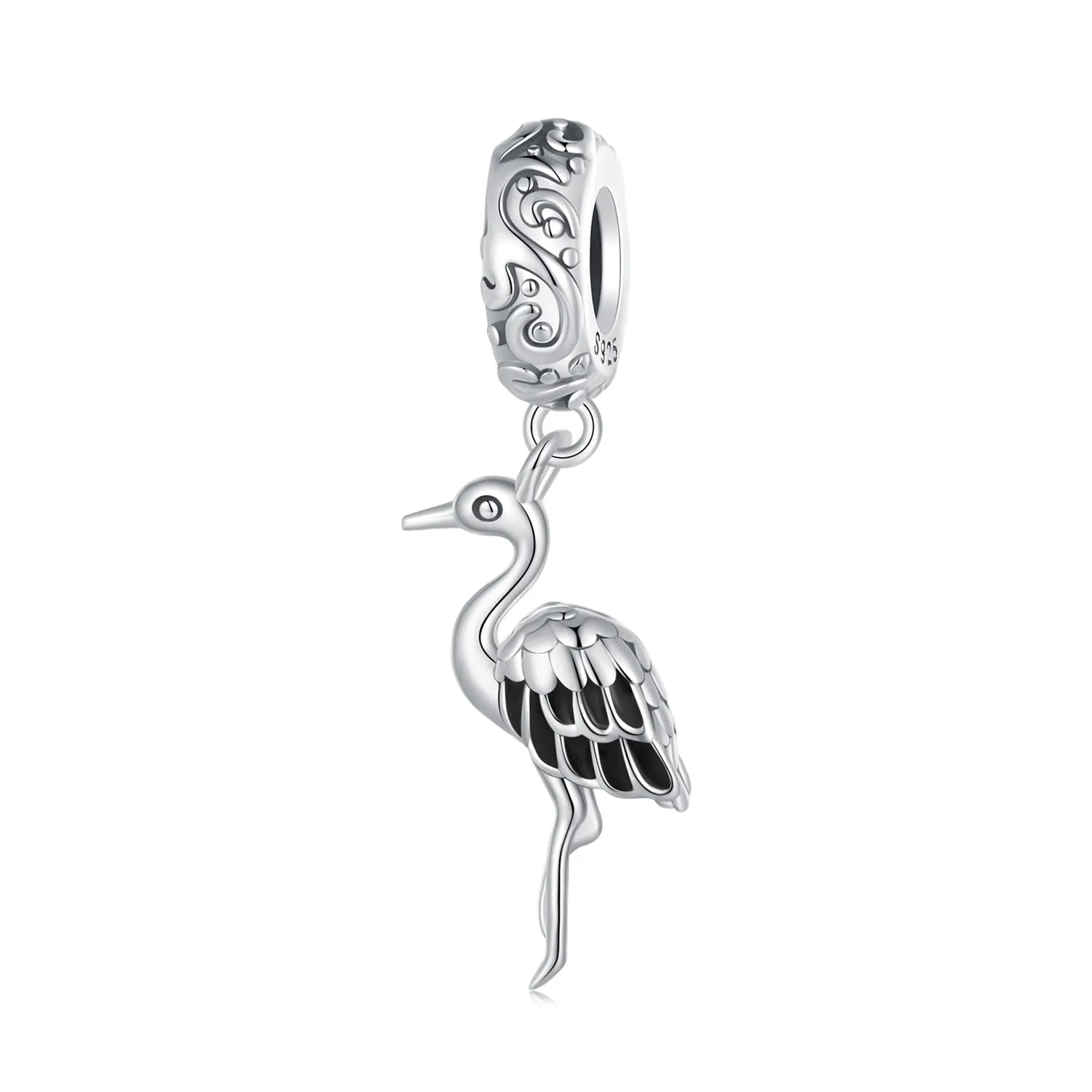 pandora style white stork dangle scc2635