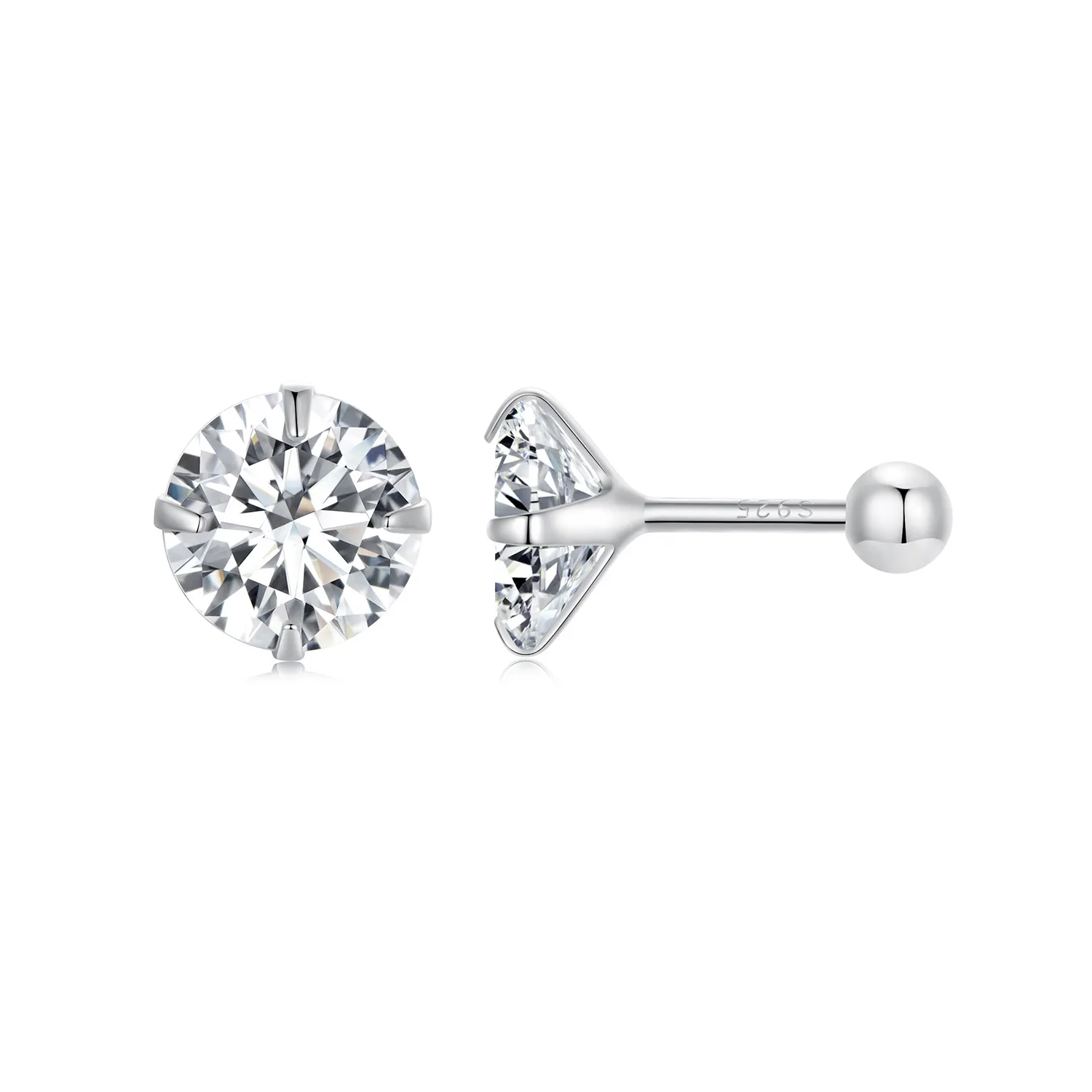 Pandora Style White Zirconium Studs Earrings - SCE1646-L