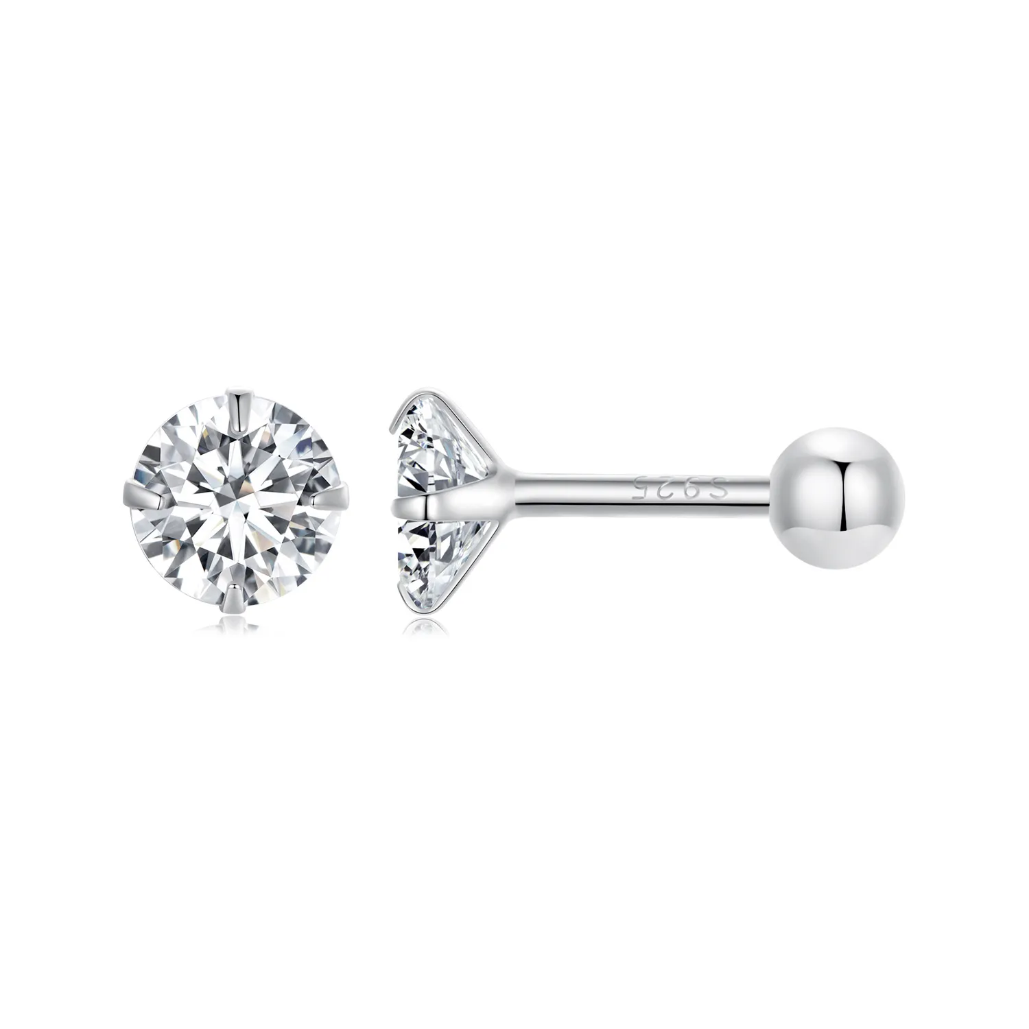 pandora style white zirconium studs earrings sce1646s