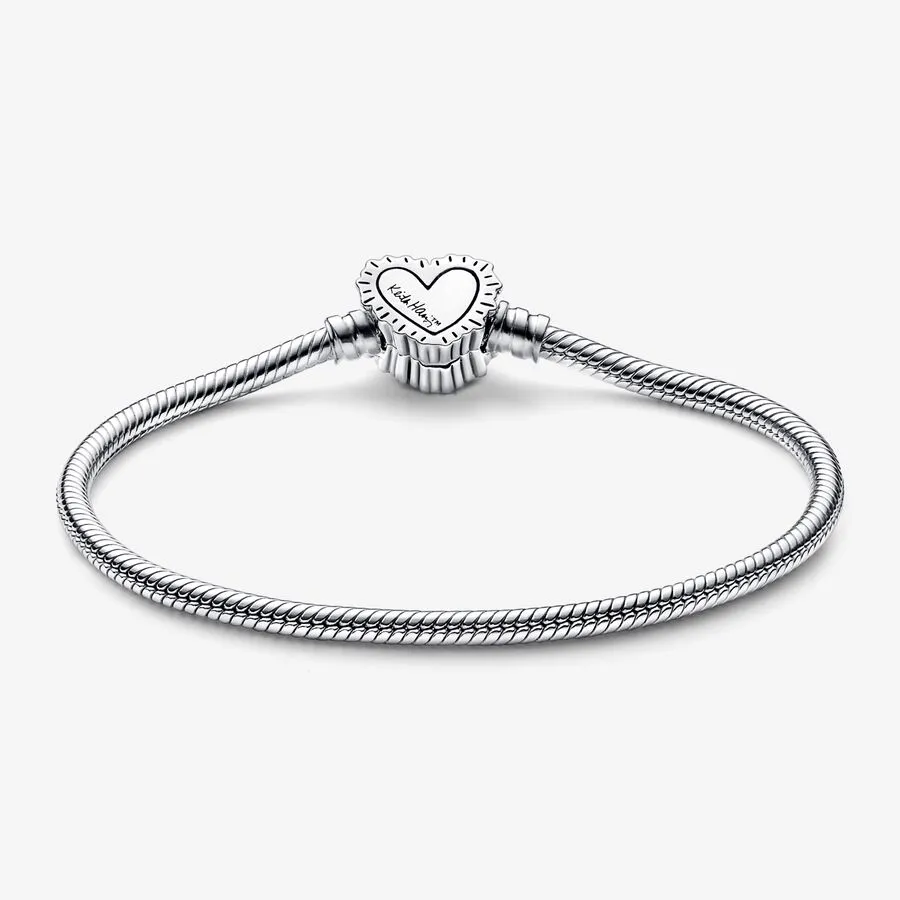 Keith Haring™ x Pandora Moments Radiant Heart Snake Chain Bracelet - 592217C01