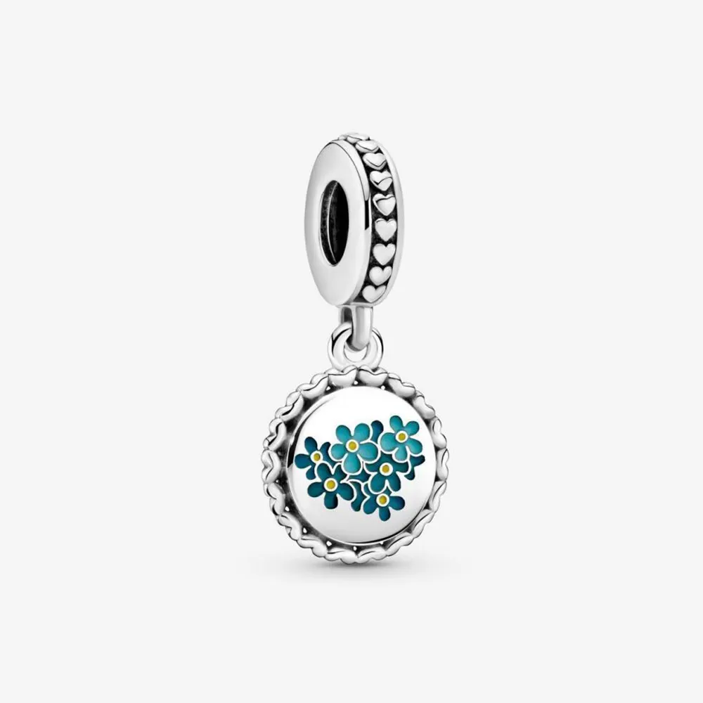 Pandora Blue Forget-Me-Not Flower Dangle Charm - 792018C00_E031