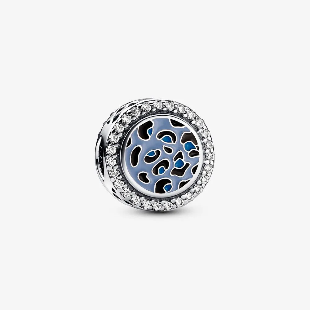 pandora blue leopard print sterling silver charm 792016cz_e024