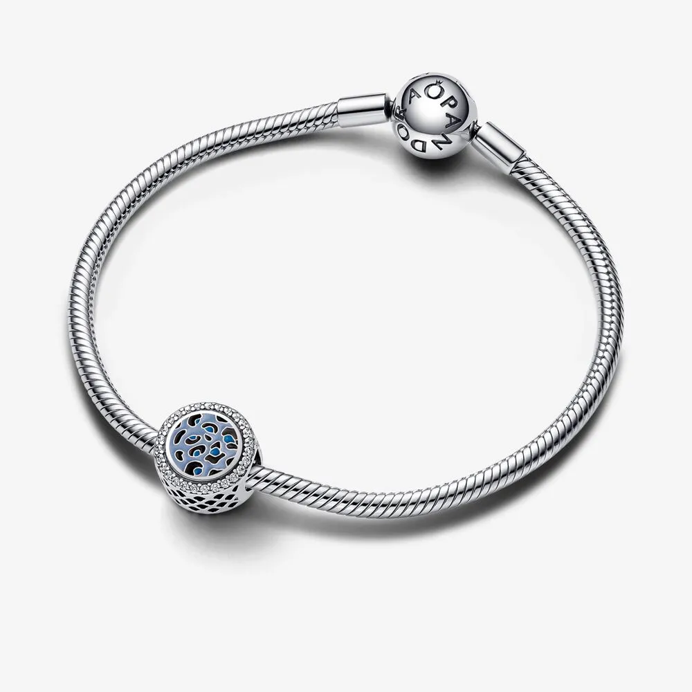 Pandora Blue Leopard print sterling silver charm - 792016CZ_E024