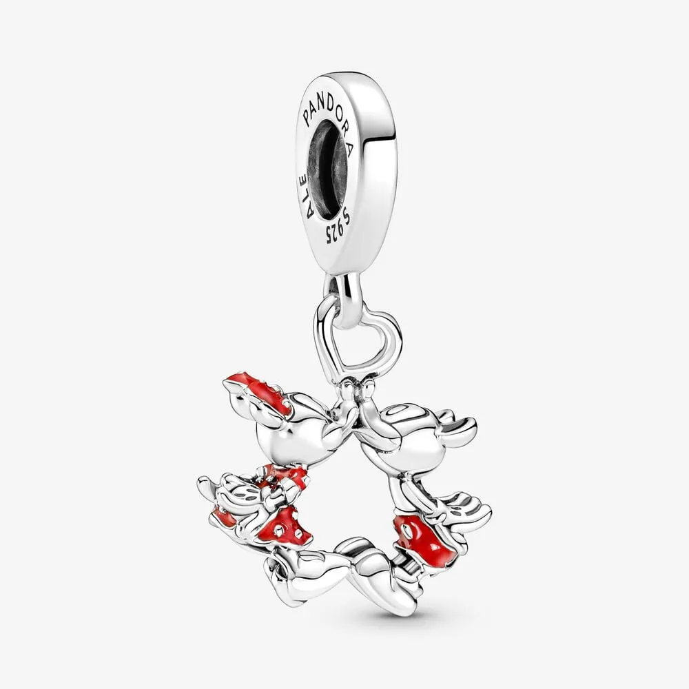 pandora disney mickey mouse minnie mouse kissing dangle charm 790075c01