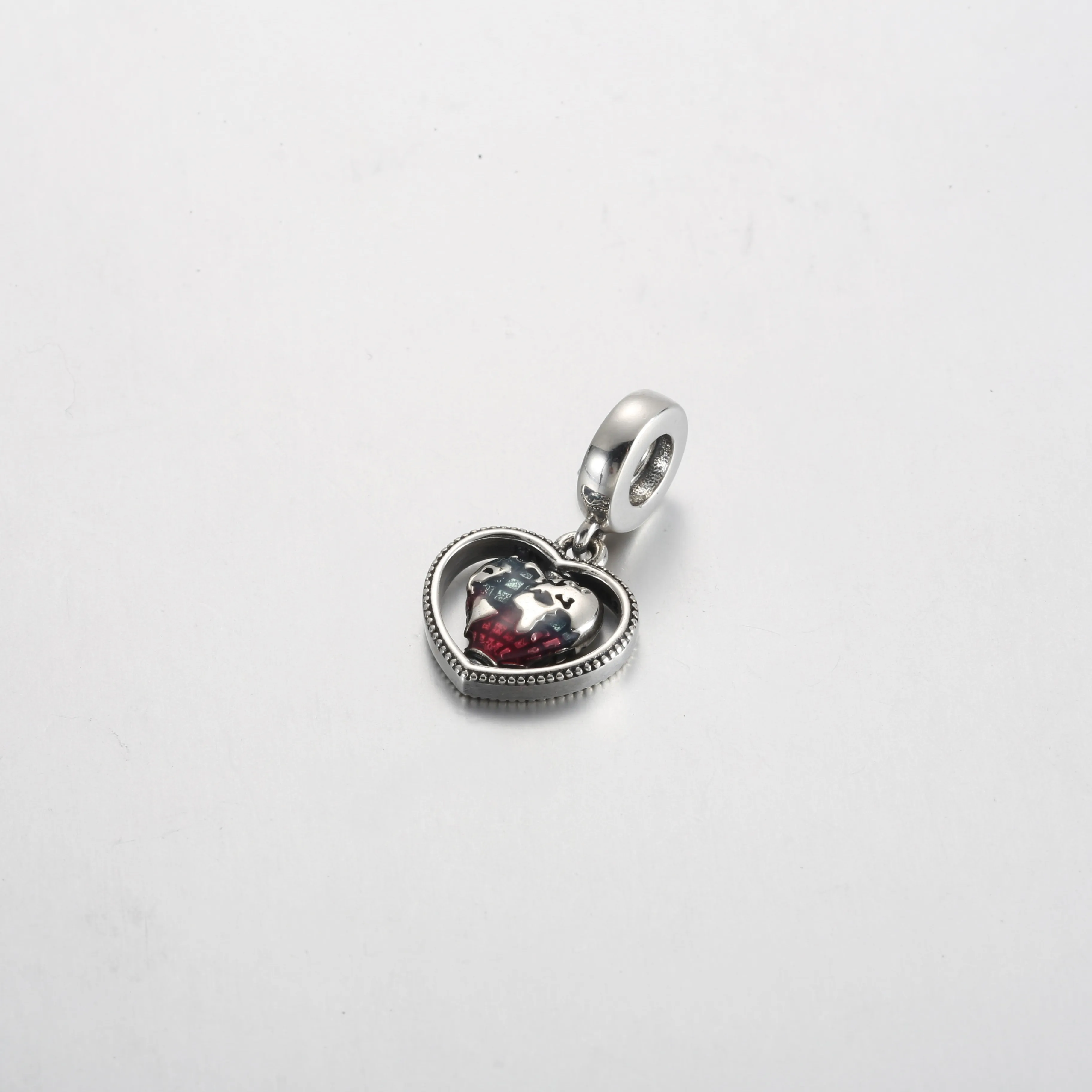 Pandora Family Spinning Heart Globe Dangle Charm - 792240C01