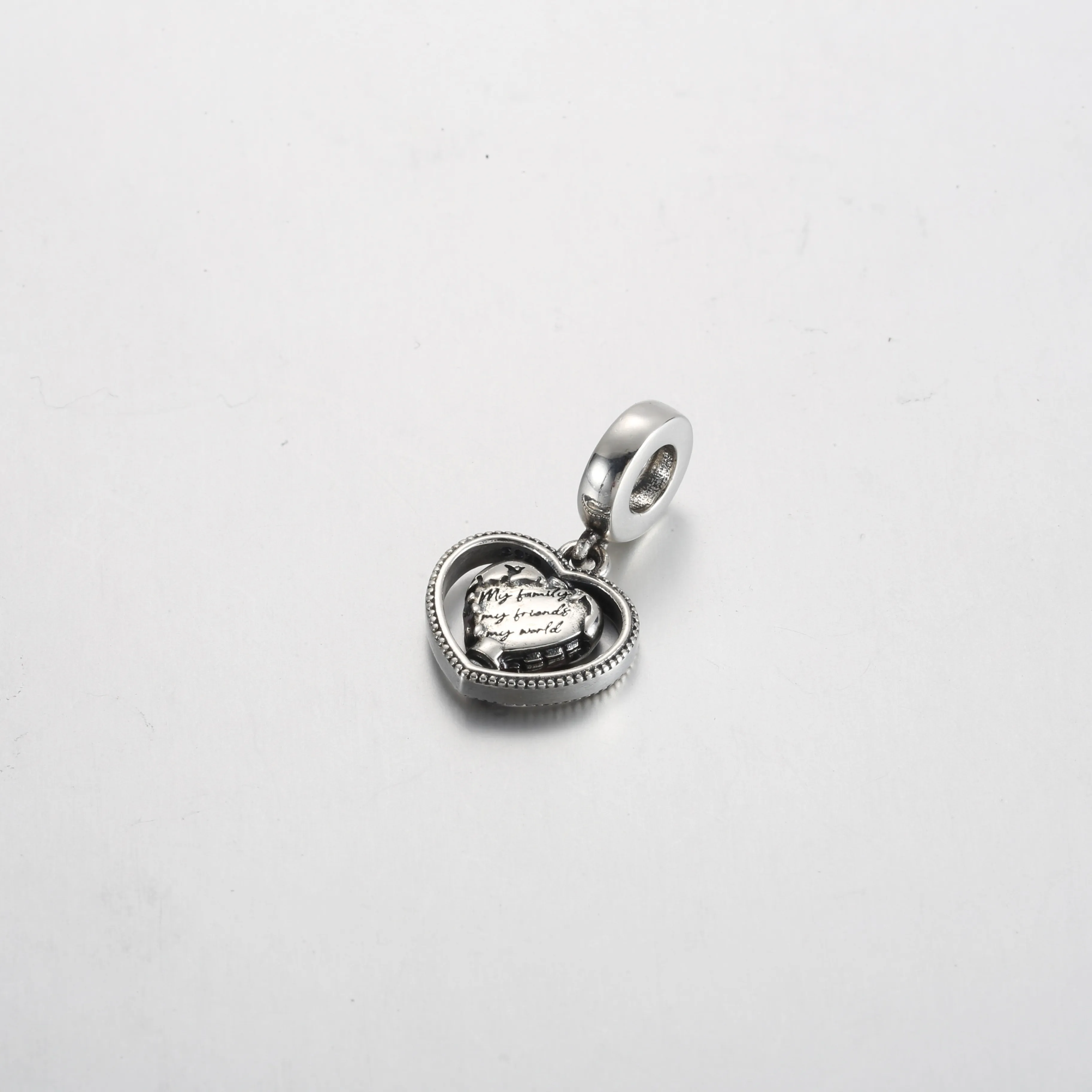 Pandora Family Spinning Heart Globe Dangle Charm - 792240C01