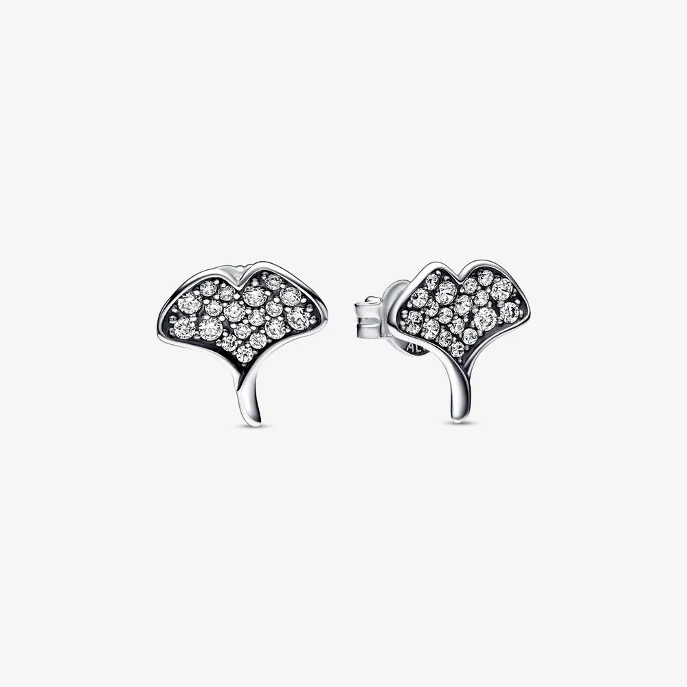 Pandora Ginkgo sterling silver stud earrings - 292439C01