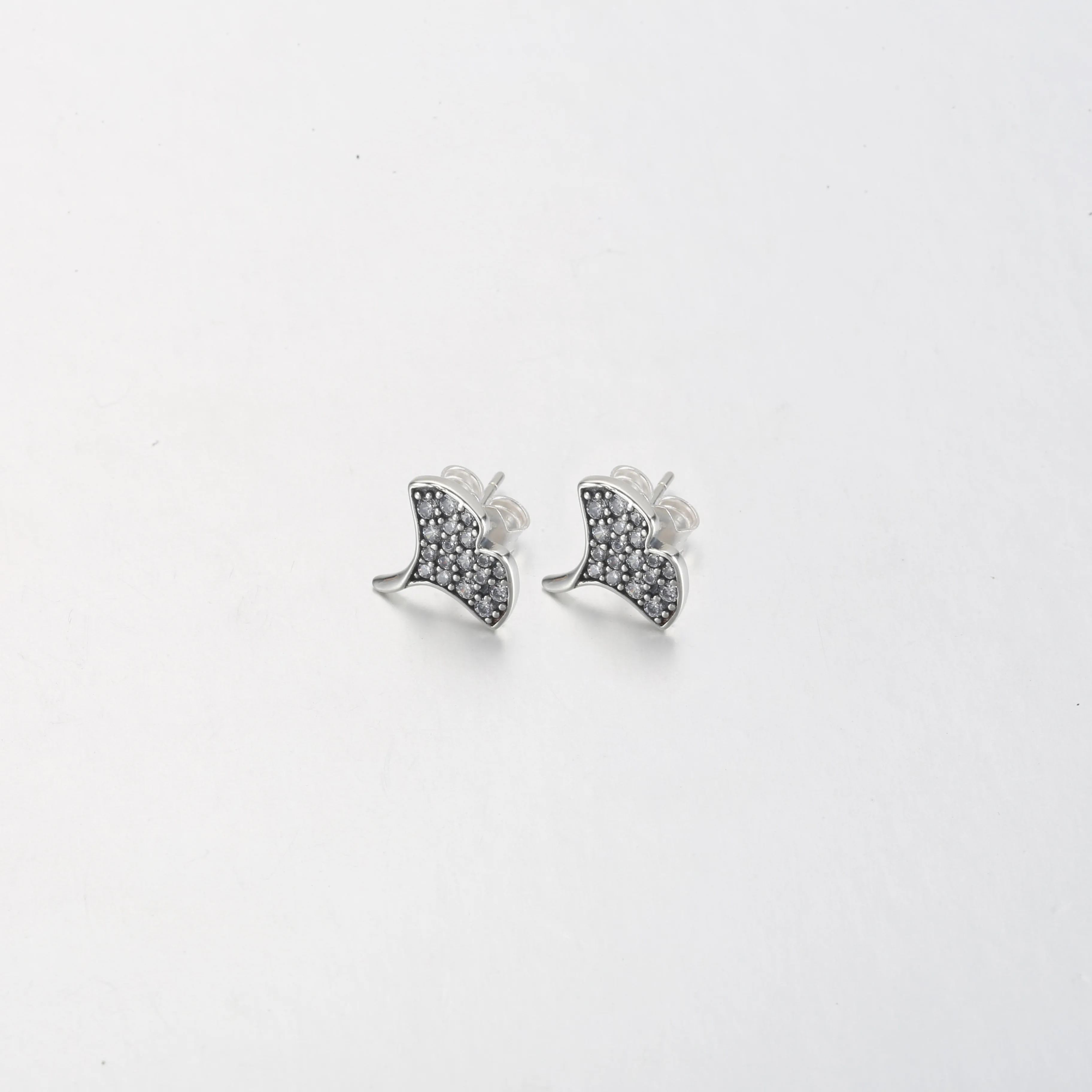 Pandora Ginkgo sterling silver stud earrings - 292439C01