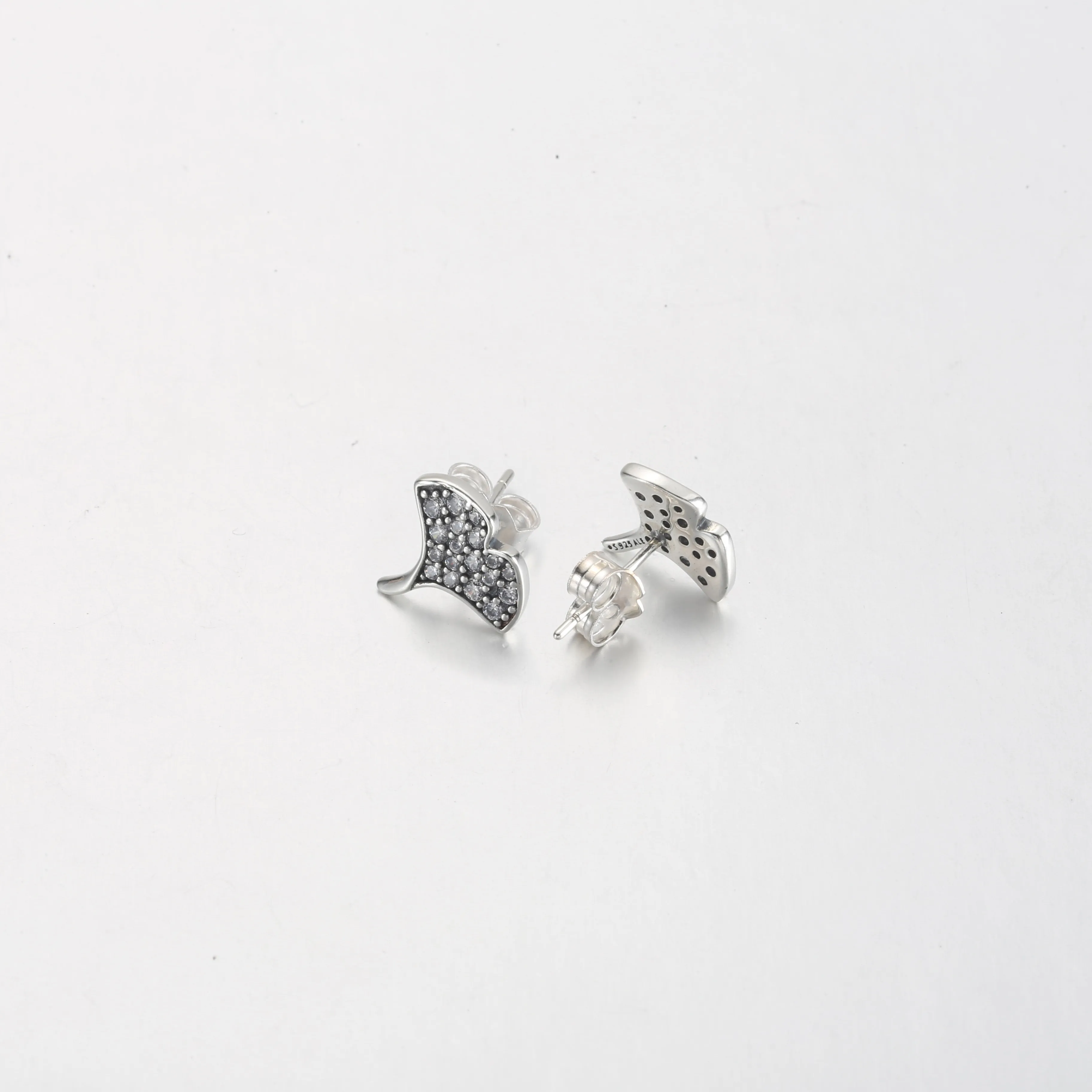 Pandora Ginkgo sterling silver stud earrings - 292439C01