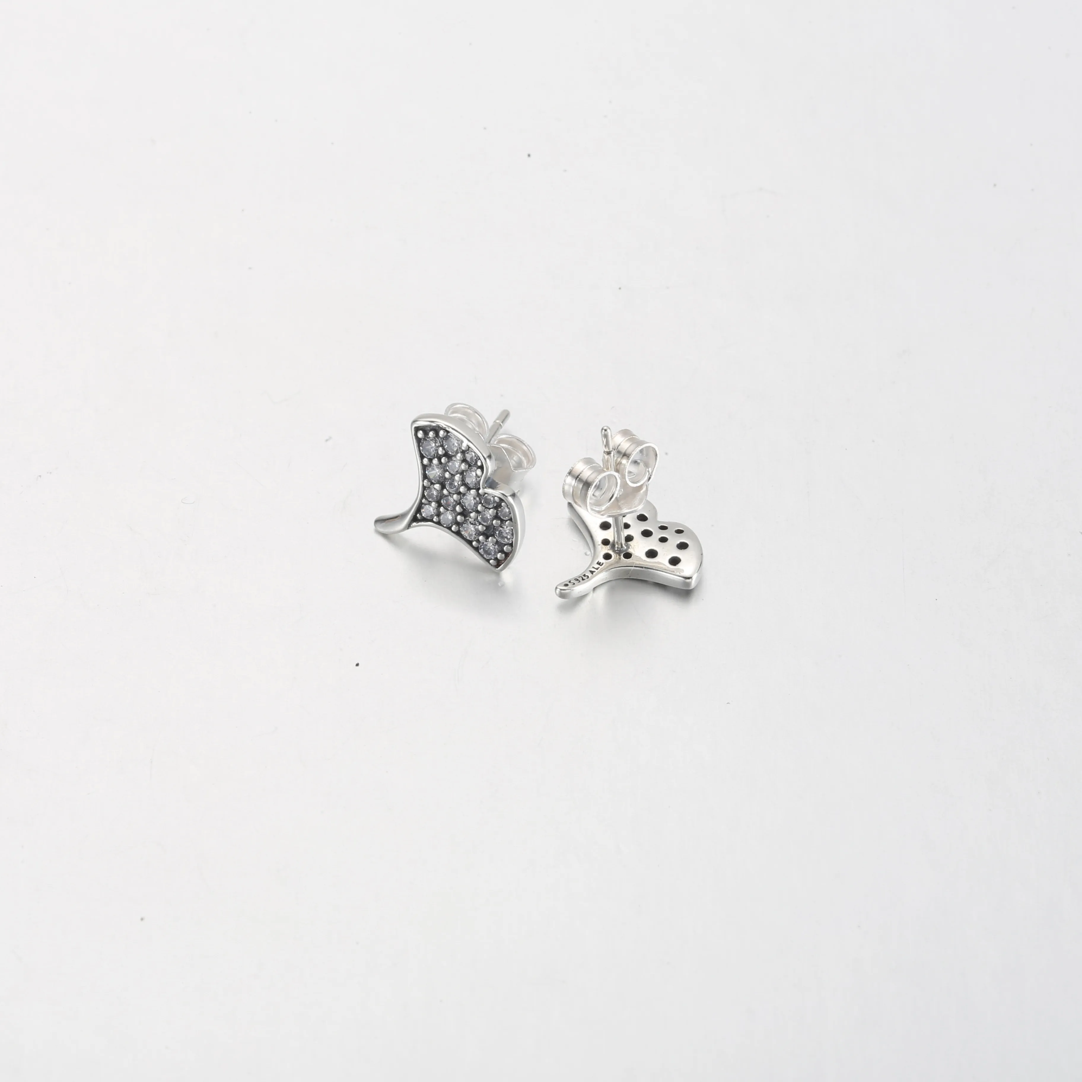 Pandora Ginkgo sterling silver stud earrings - 292439C01