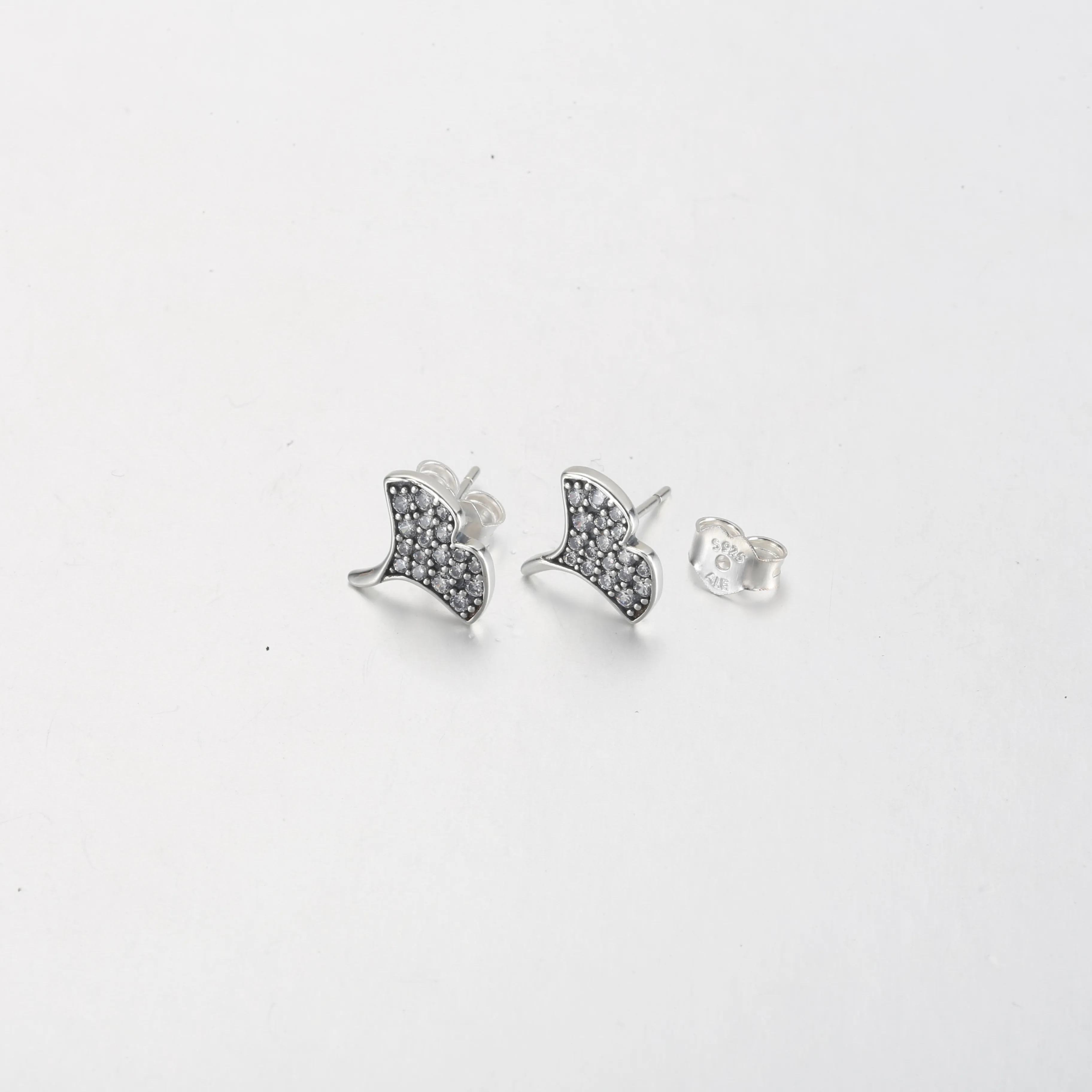 Pandora Ginkgo sterling silver stud earrings - 292439C01