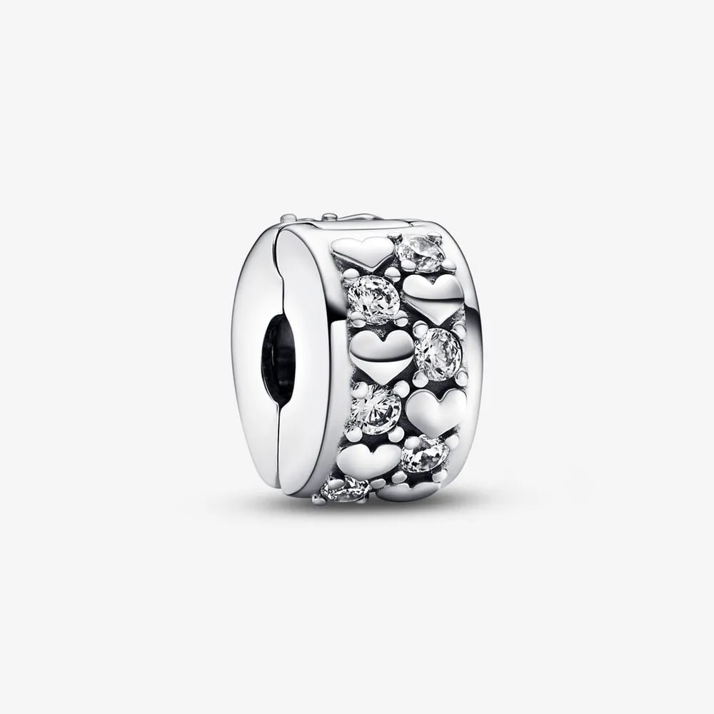 pandora infinite hearts sparkling clip charm 792235c01