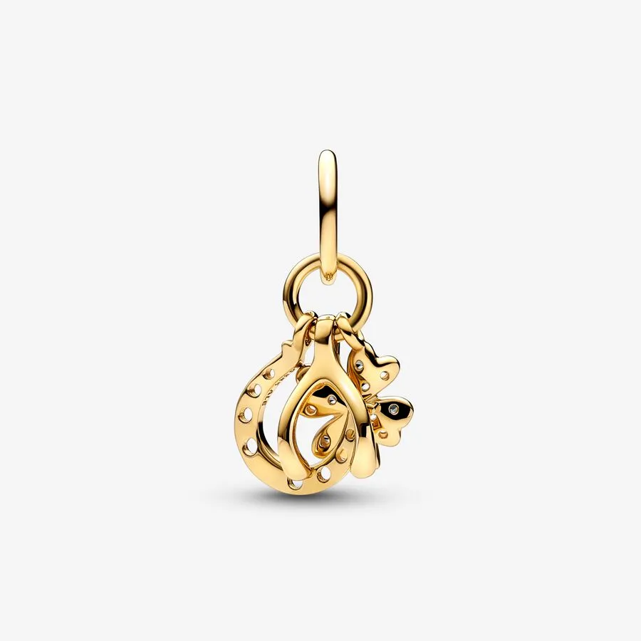 Pandora Lucky Clover, Wishbone & Horseshoe Dangle Charm - 752337c01