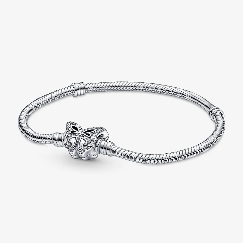 pandora moments butterfly clasp snake chain bracelet 590782c01