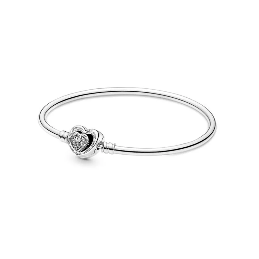 Pandora Moments Entwined Infinite Hearts Clasp Bangle - 591064C01